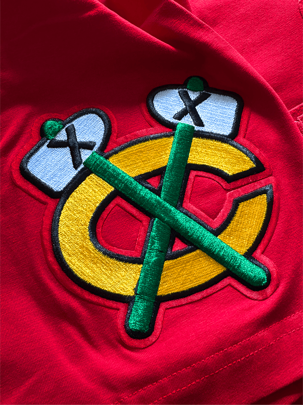 Pro Standard T-Shirts Chicago Blackhawks Pro Standard NHL Classic Chenille Flex T-Shirt - Red