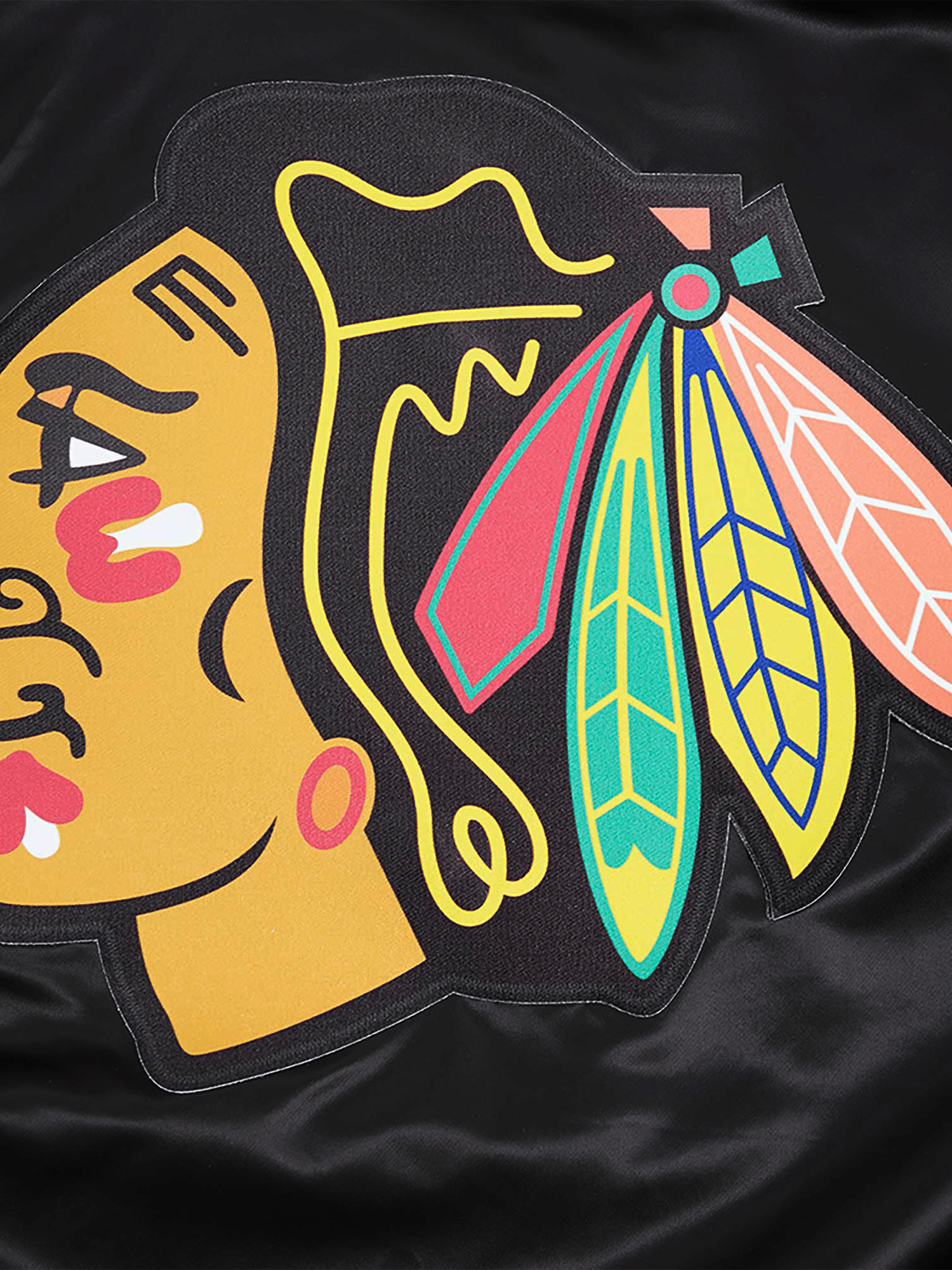 Pro Standard Jackets Chicago Blackhawks Pro Standard NHL Team Classic Satin Button Jacket - Black