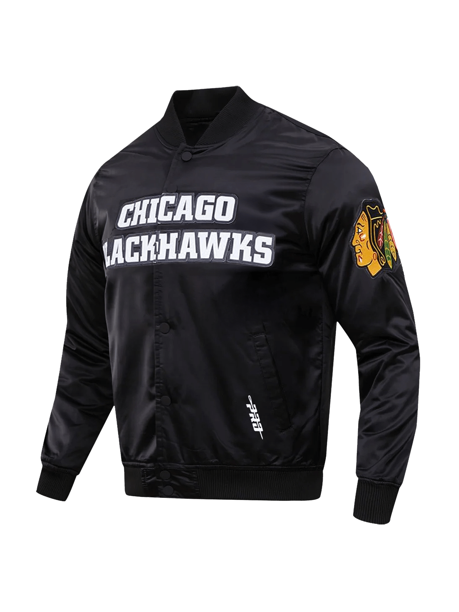 Pro Standard Jackets Chicago Blackhawks Pro Standard NHL Team Classic Satin Button Jacket - Black