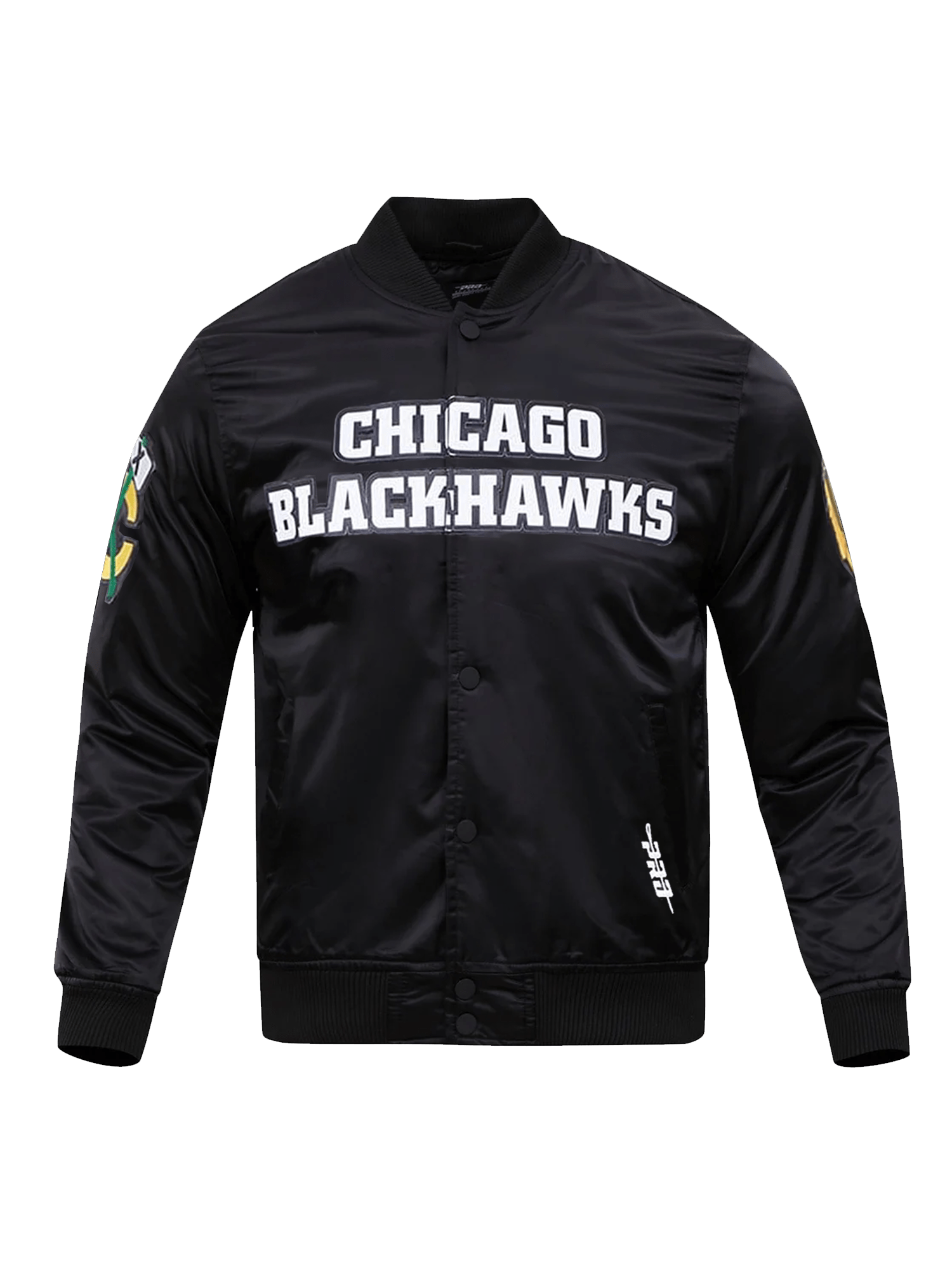 Pro Standard Jackets Chicago Blackhawks Pro Standard NHL Team Classic Satin Button Jacket - Black