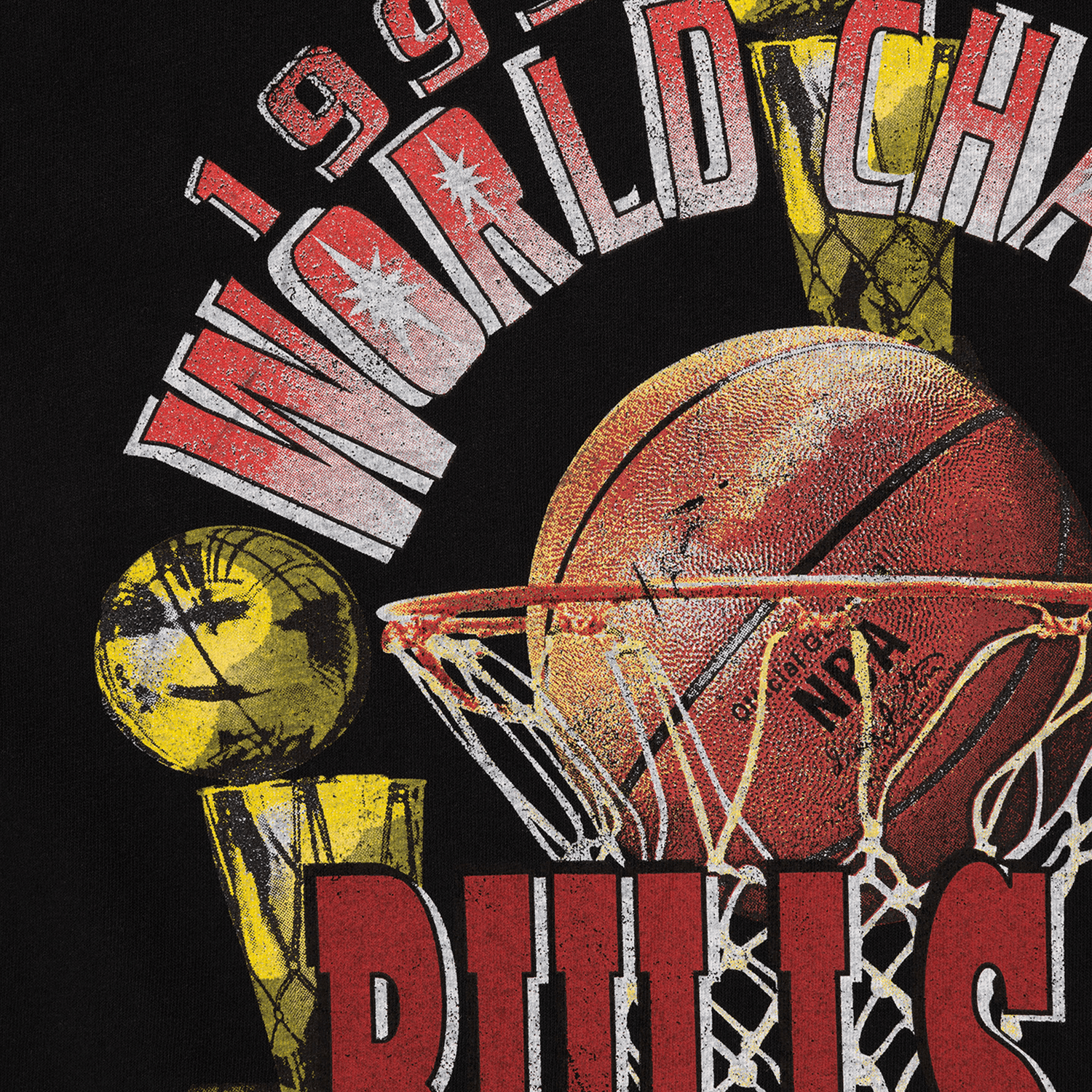 Mitchell And Ness T-Shirts Chicago Bulls Mitchell & Ness NBA 93 Champs Vintage Muscle T-Shirt - Faded Black