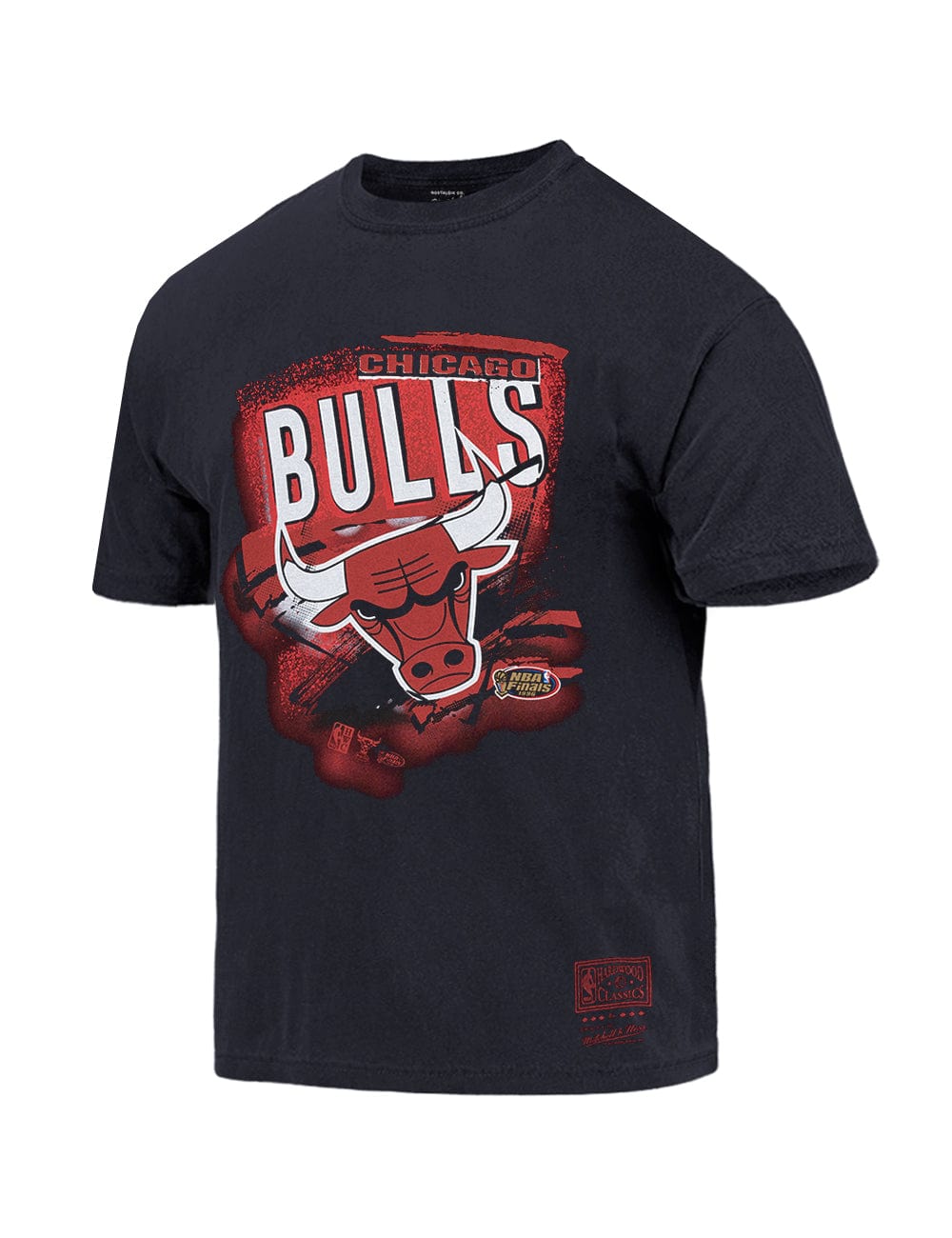 Mitchell And Ness T-Shirts Chicago Bulls Mitchell & Ness NBA Abstract Vintage T-Shirt - Faded Black