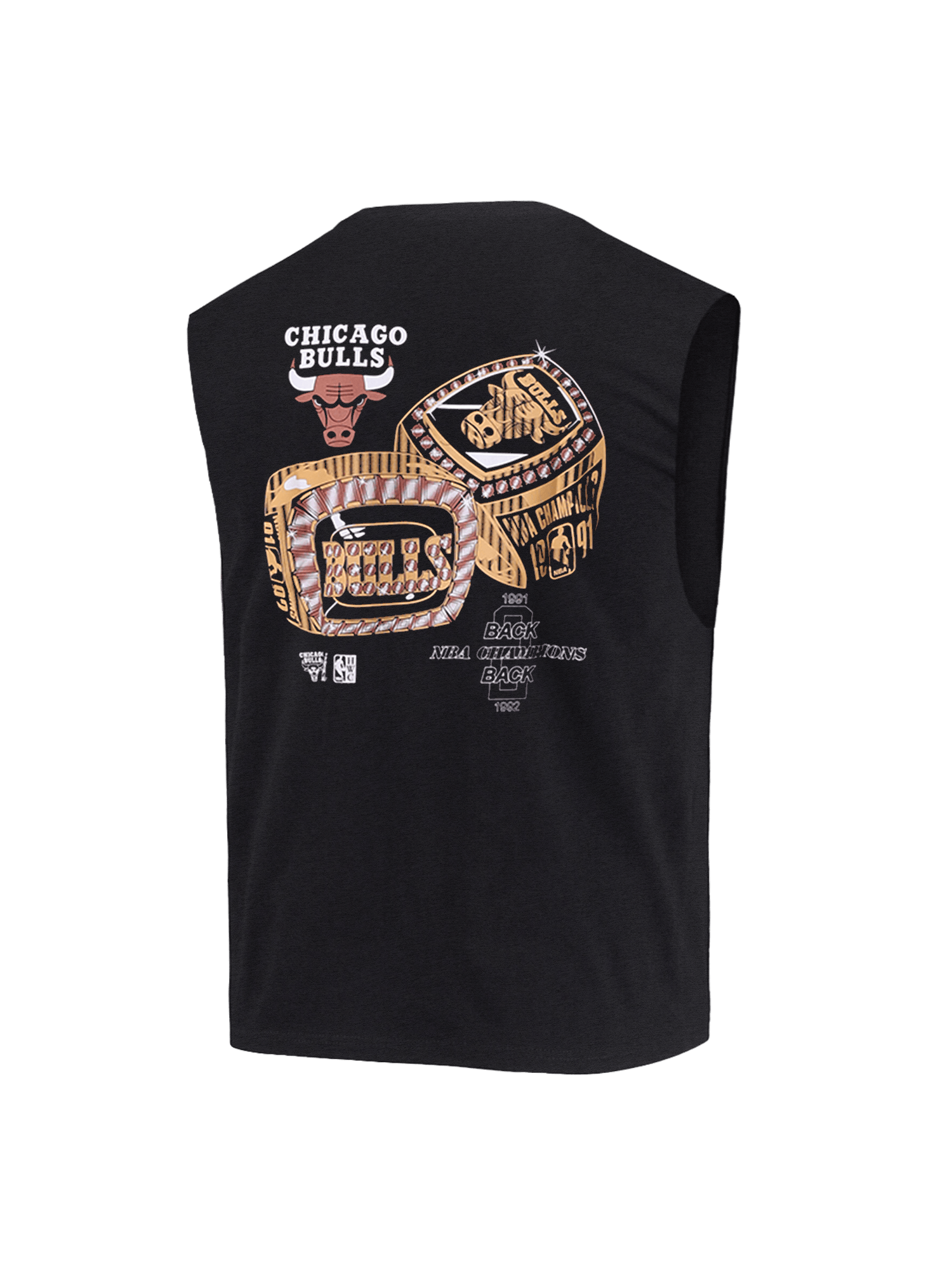 Mitchell And Ness T-Shirts Chicago Bulls Mitchell & Ness NBA Back 2 Back Vintage Muscle T-Shirt - Washed Black