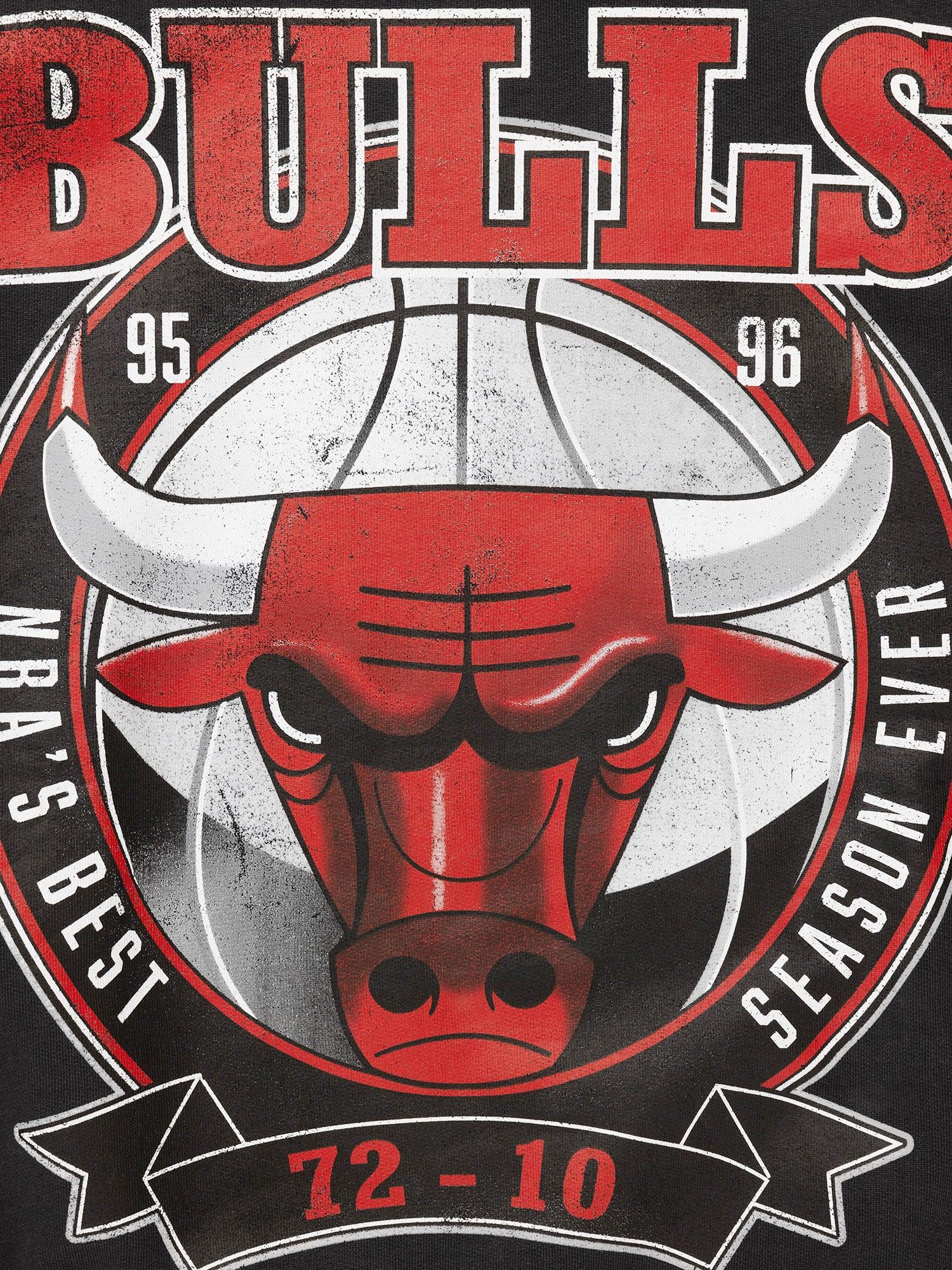 Mitchell And Ness Jumpers Chicago Bulls Mitchell & Ness NBA Best Ever Vintage Crew Jumper - Faded Black