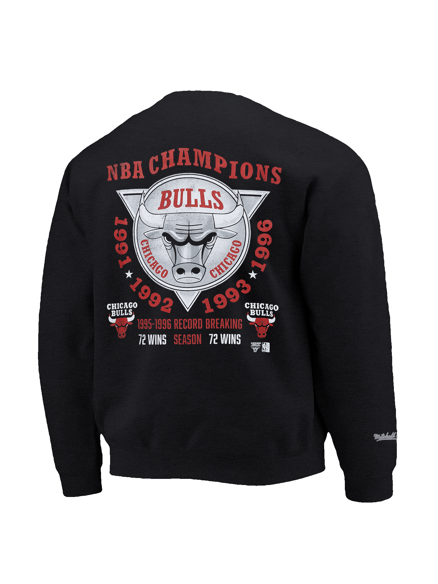 Mitchell And Ness Jumpers Chicago Bulls Mitchell & Ness NBA Best Ever Vintage Crew Jumper - Faded Black