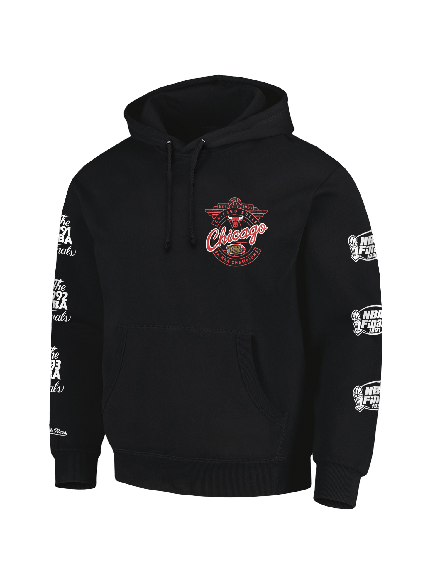 Mitchell And Ness Jumpers Chicago Bulls Mitchell & Ness NBA Champs History Vintage Hoodie Jumper - Black