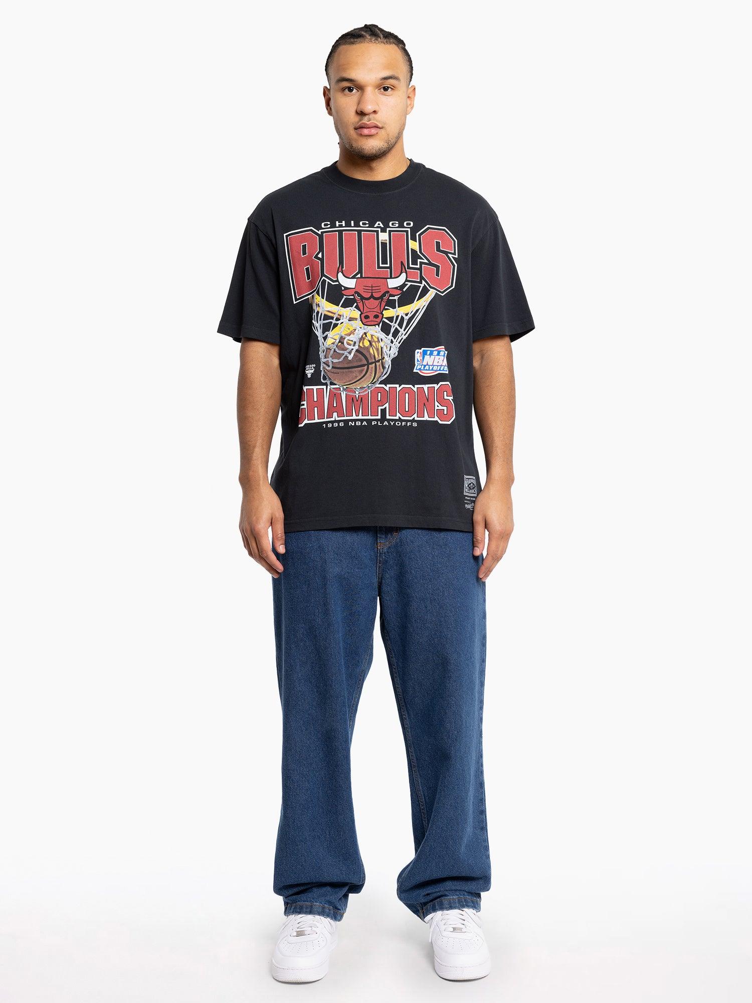 Mitchell And Ness T-Shirts Chicago Bulls Mitchell & Ness NBA Nothing But Net Vintage T-Shirt - Black