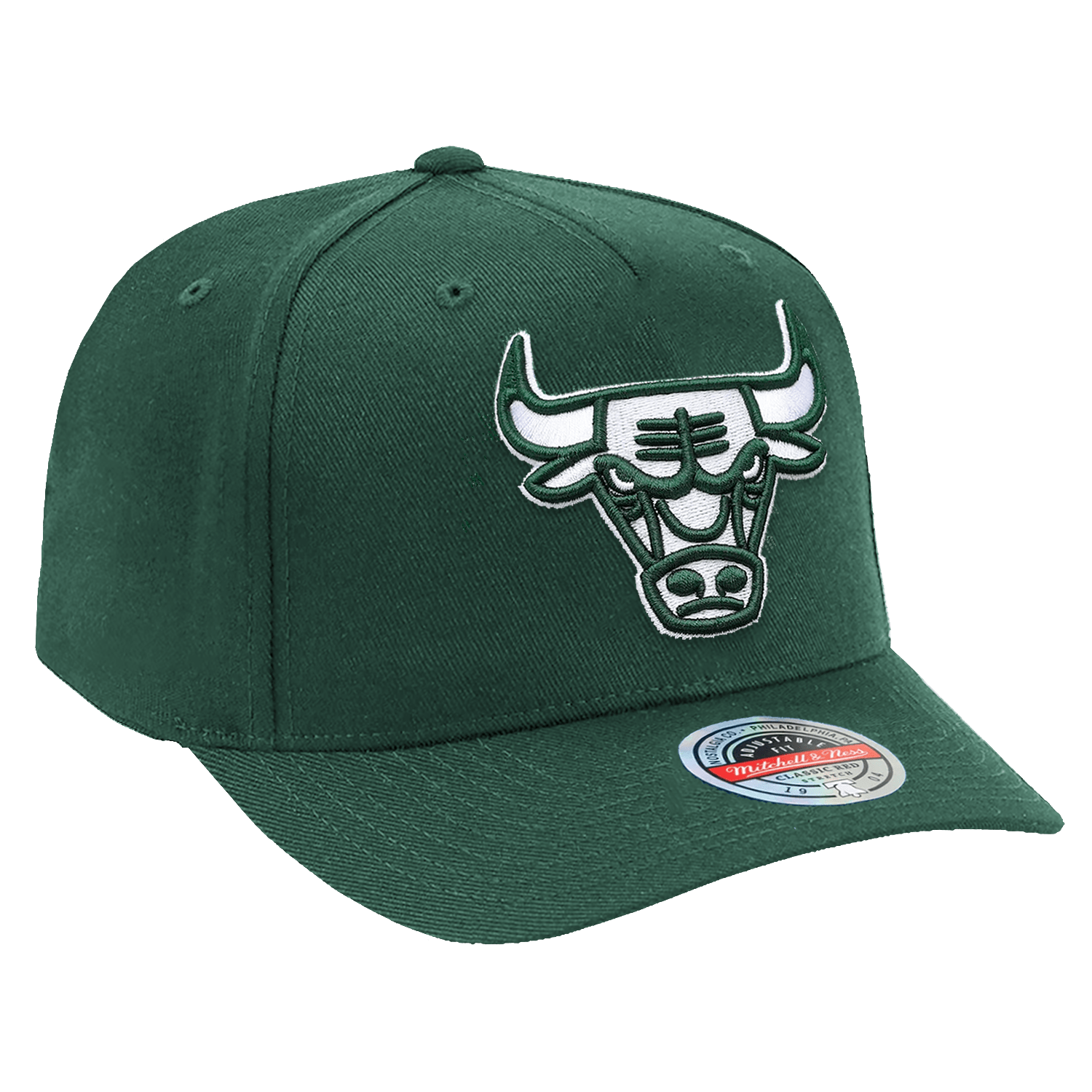 Mitchell And Ness Caps Chicago Bulls Mitchell & Ness NBA State Of Mind Classic Red Snapback Hat - Green