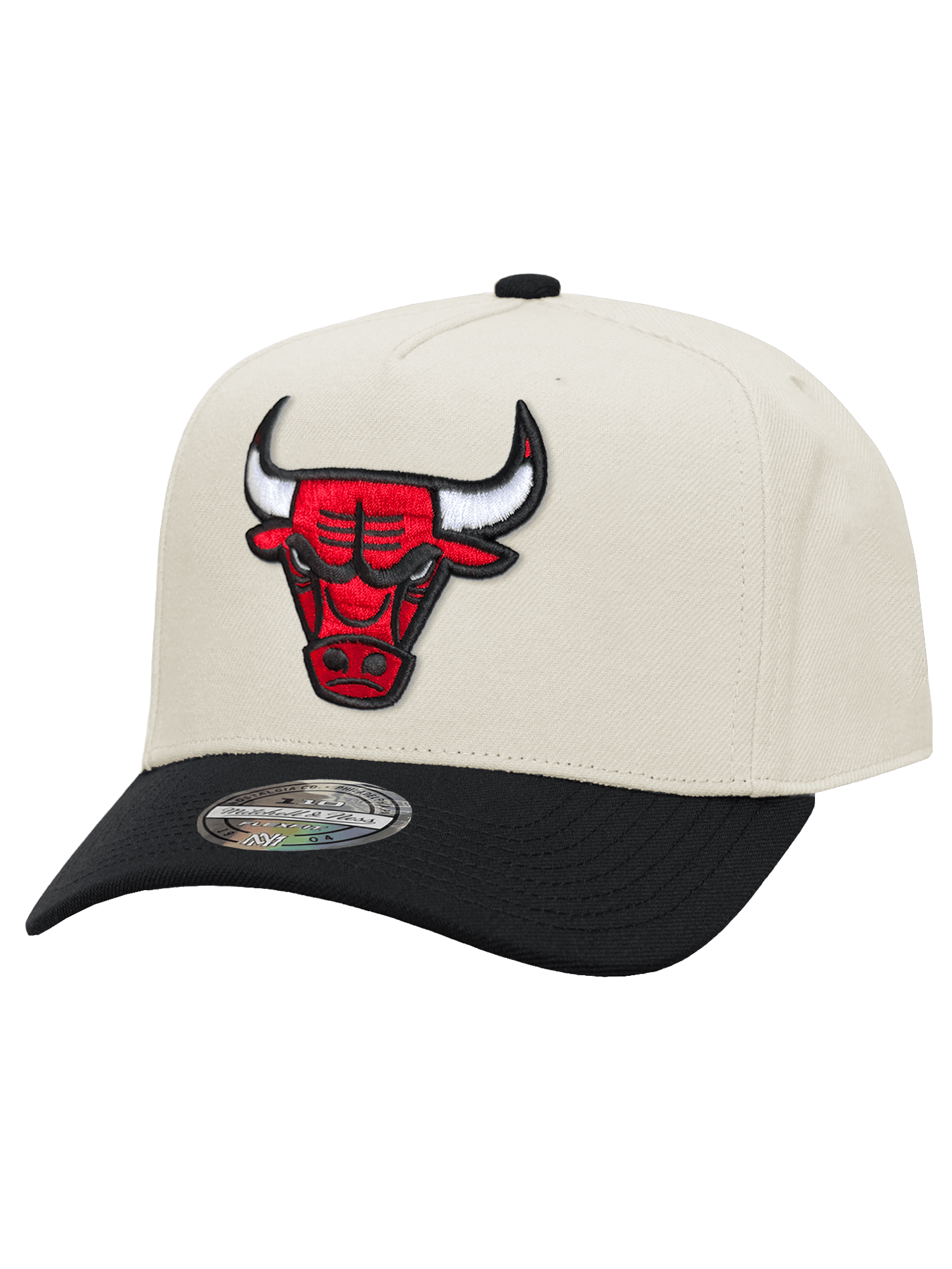 Mitchell And Ness Caps Chicago Bulls Mitchell & Ness NBA Team Flex-Snap Snapback Hat - Off White