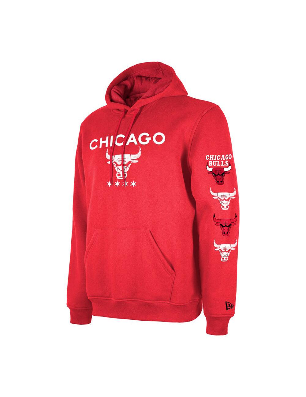 New Era Jumpers Chicago Bulls New Era NBA 24 City Edition Hoodie Jumper - Red