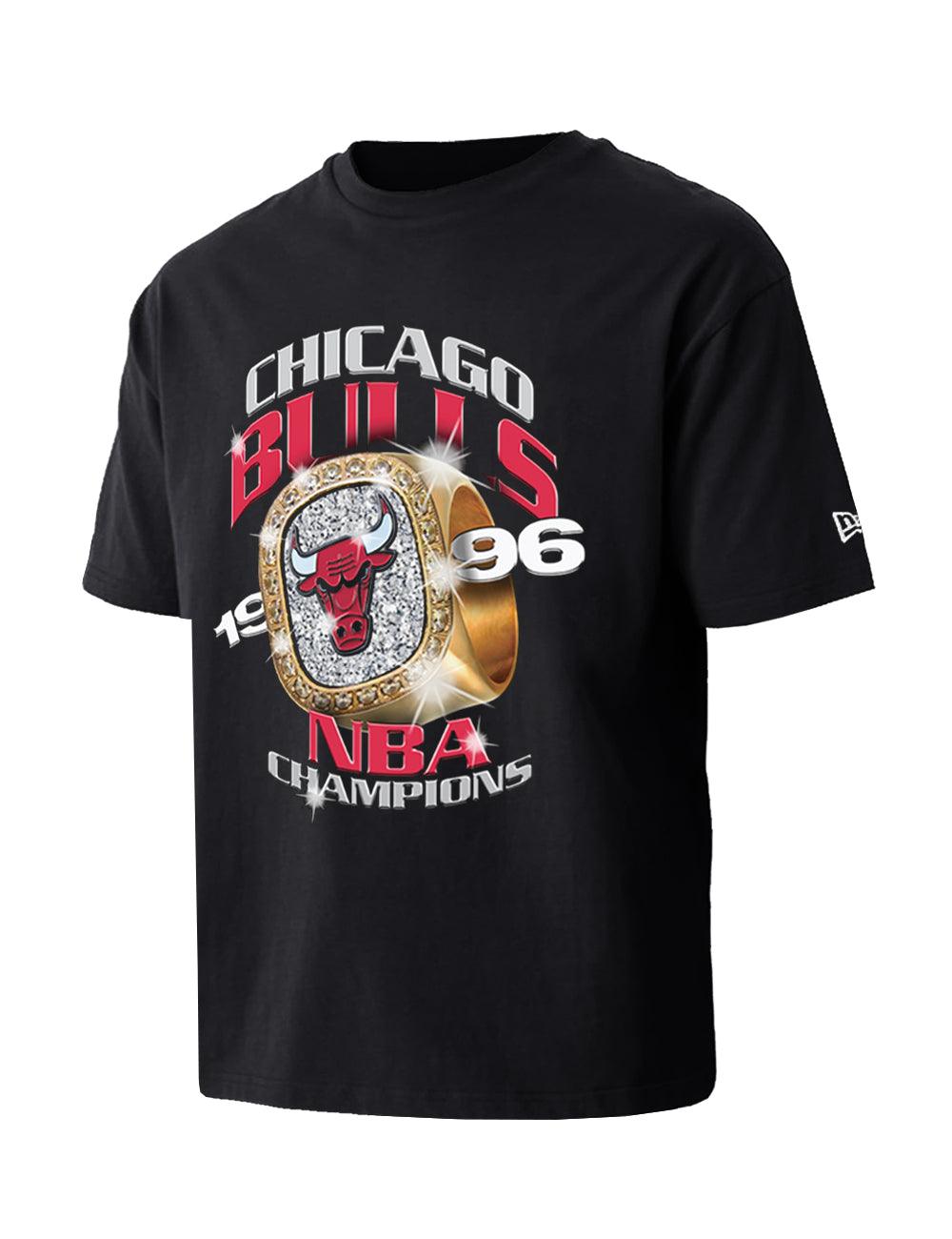 New Era T-Shirts Chicago Bulls New Era NBA 96 Champs Oversize T-Shirt - Black