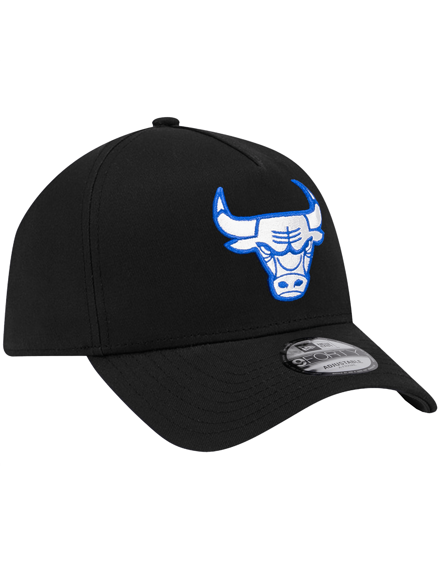 New Era Caps Chicago Bulls New Era NBA 9FORTY Royal Outline A-Frame Snapback Hat - Black