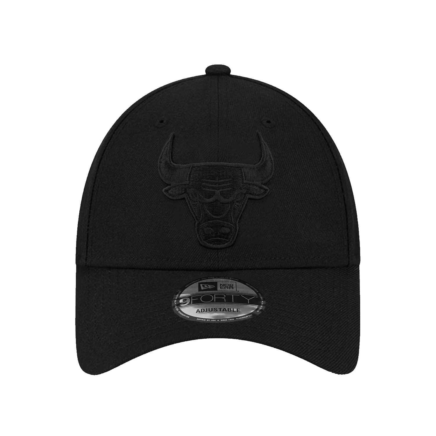 New Era Caps Chicago Bulls New Era NBA Black On Black 9FORTY Strapback Hat