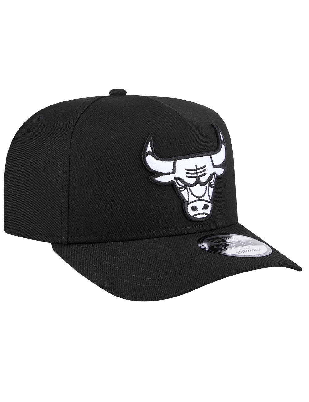 New Era Caps Chicago Bulls New Era NBA Black White 9FIFTY Pre-Curved A-Frame Snapback Hat