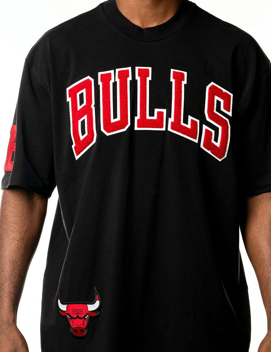 New Era T-Shirts Chicago Bulls New Era NBA Higher Grade Oversized T-Shirt - Black