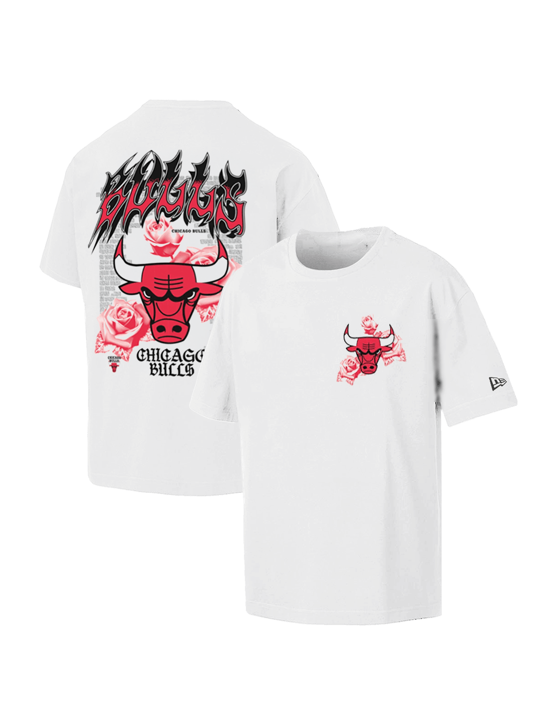 New Era T-Shirts Chicago Bulls New Era NBA Rose Oversized T-Shirt - White