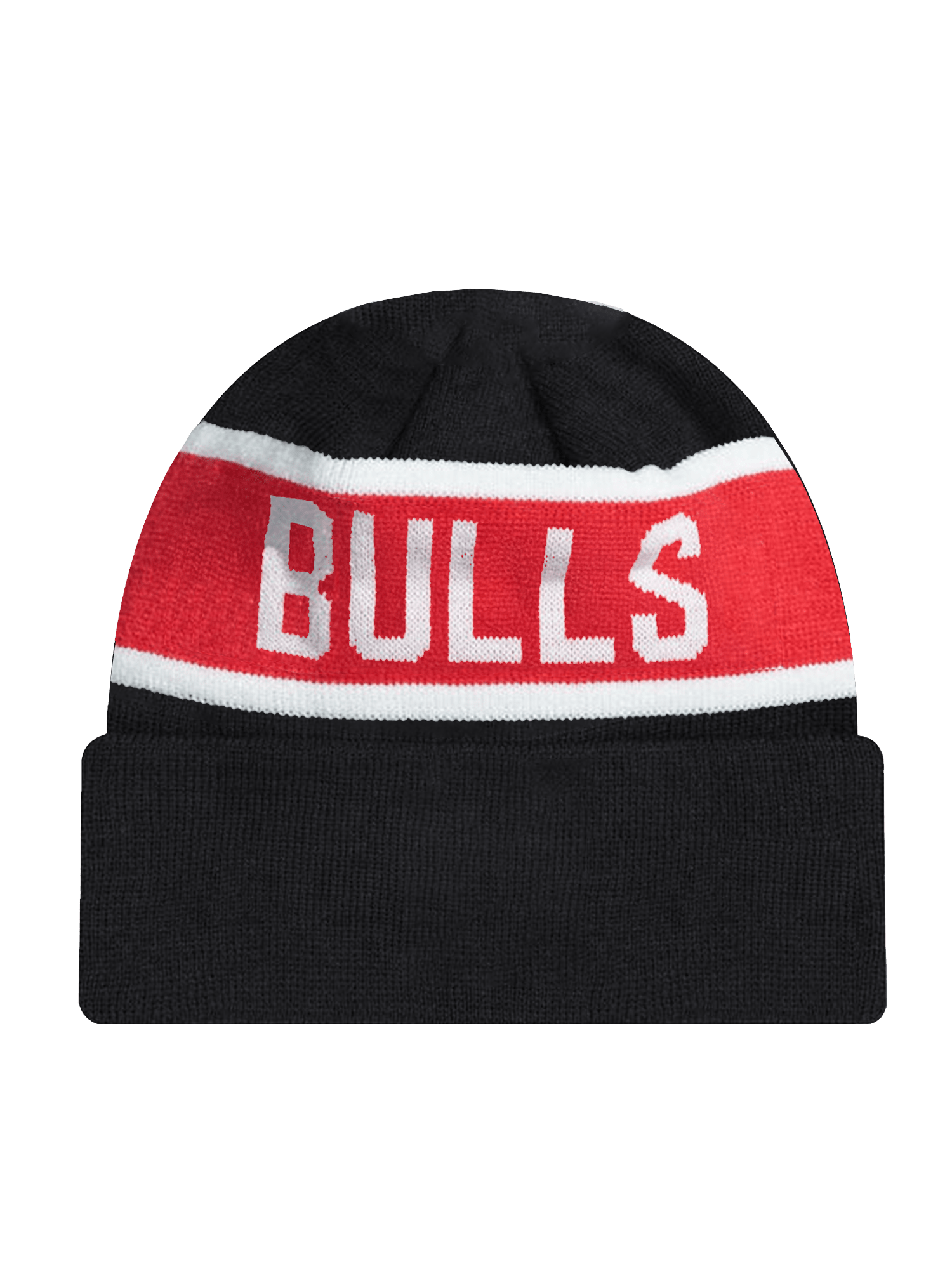New Era Beanies Chicago Bulls New Era NBA Spell Out Pomless Knit Beanie - Black