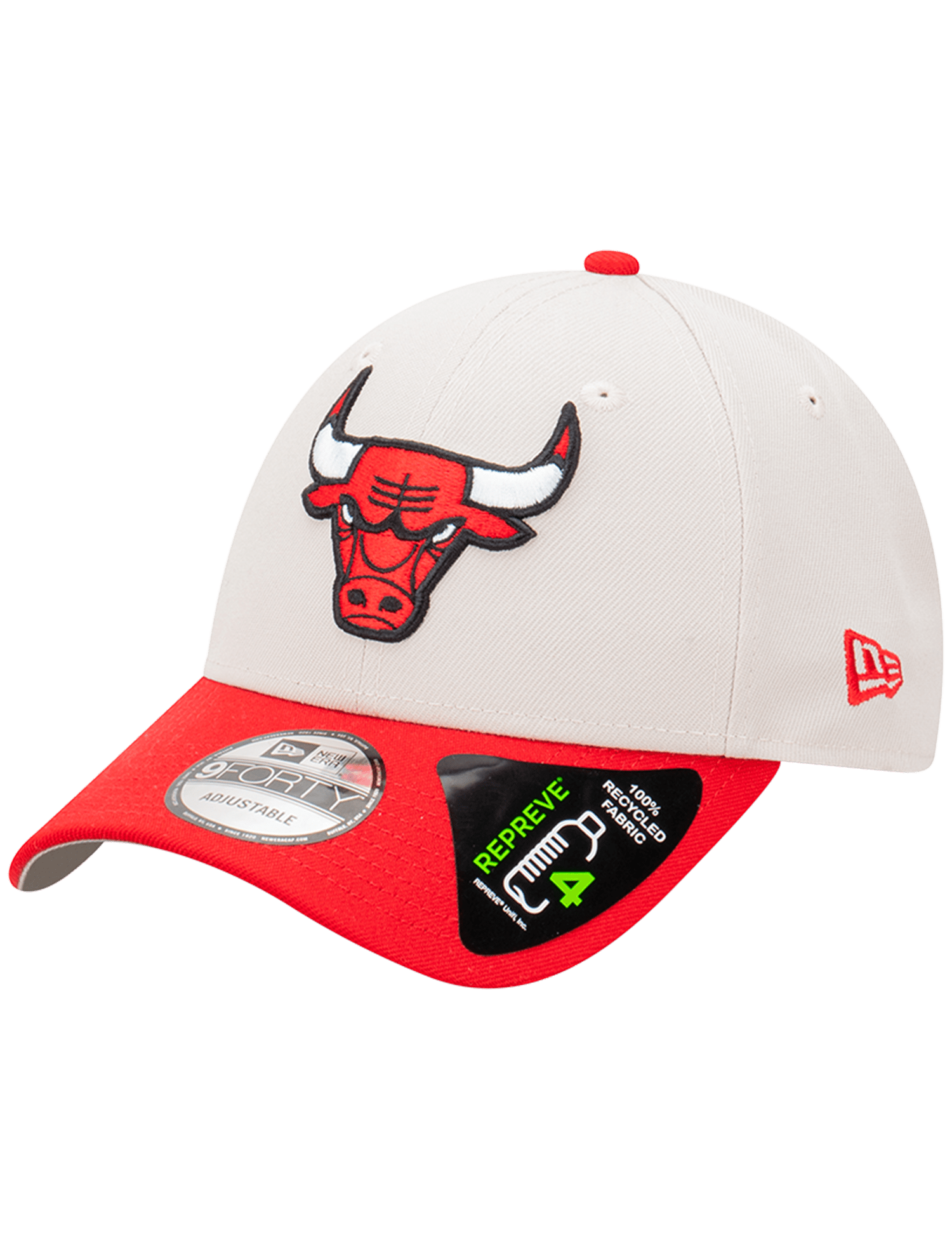 New Era Caps Chicago Bulls New Era NBA Team 2 Tone Repreve 9FORTY Strapback Hat - Stone