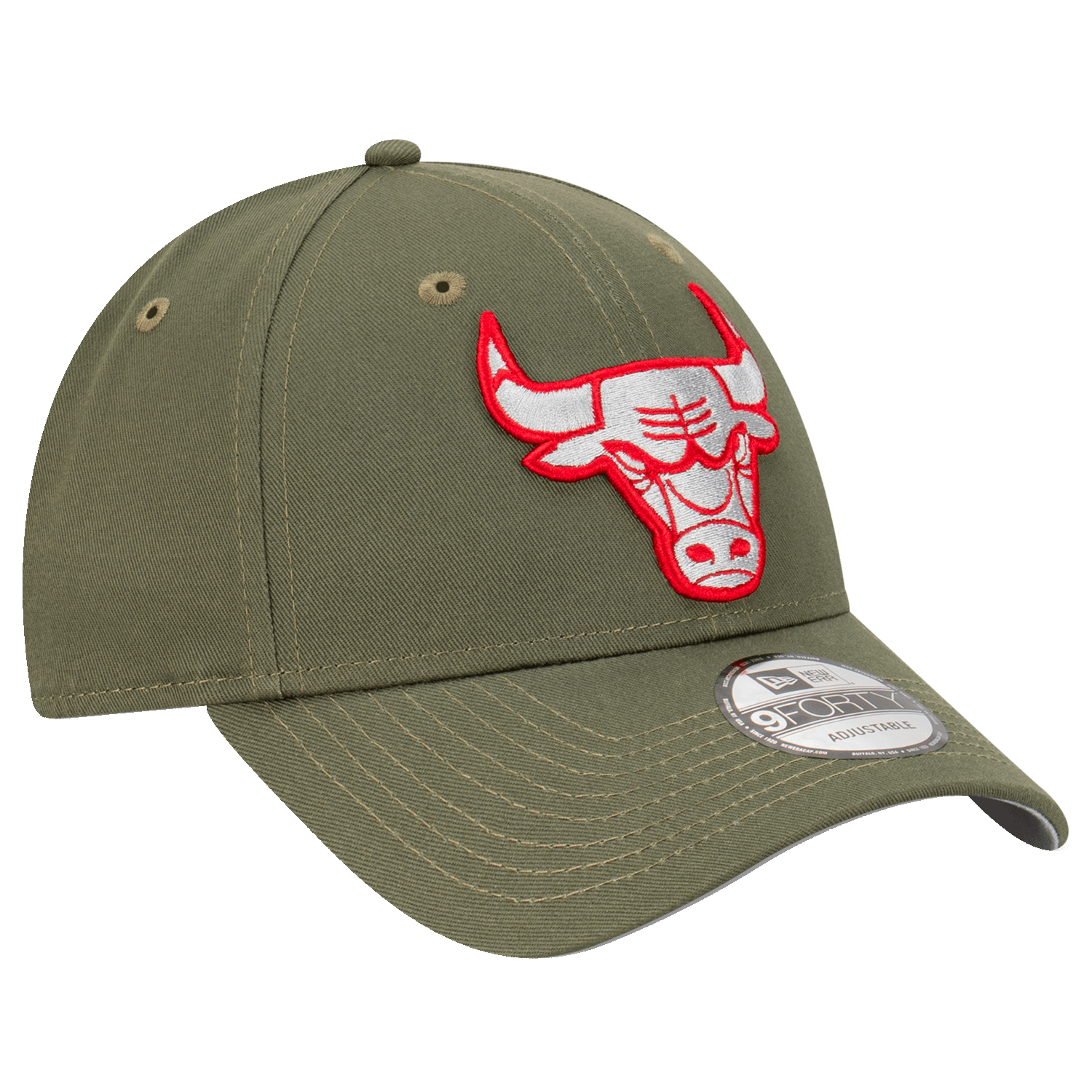 New Era Caps Chicago Bulls New Era NFL Tonal Logo 9FORTY Strapback Hat - Olive