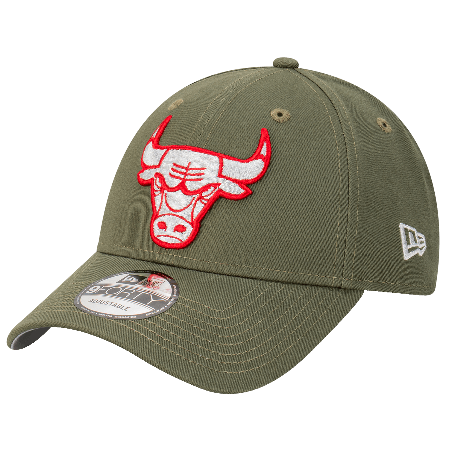 New Era Caps Chicago Bulls New Era NFL Tonal Logo 9FORTY Strapback Hat - Olive