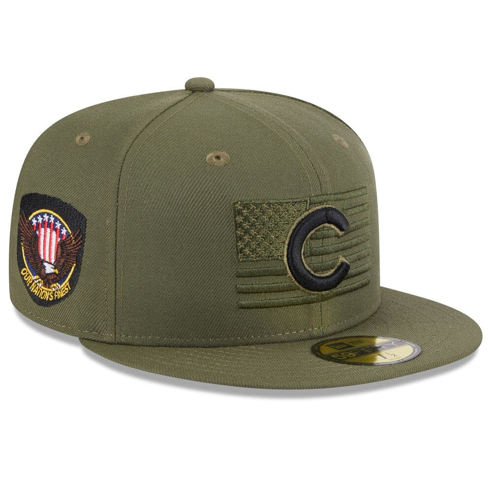 New Era Caps Chicago Cubs New Era MLB 2023 Armed Forces 59FIFTY Fitted Hat - Army