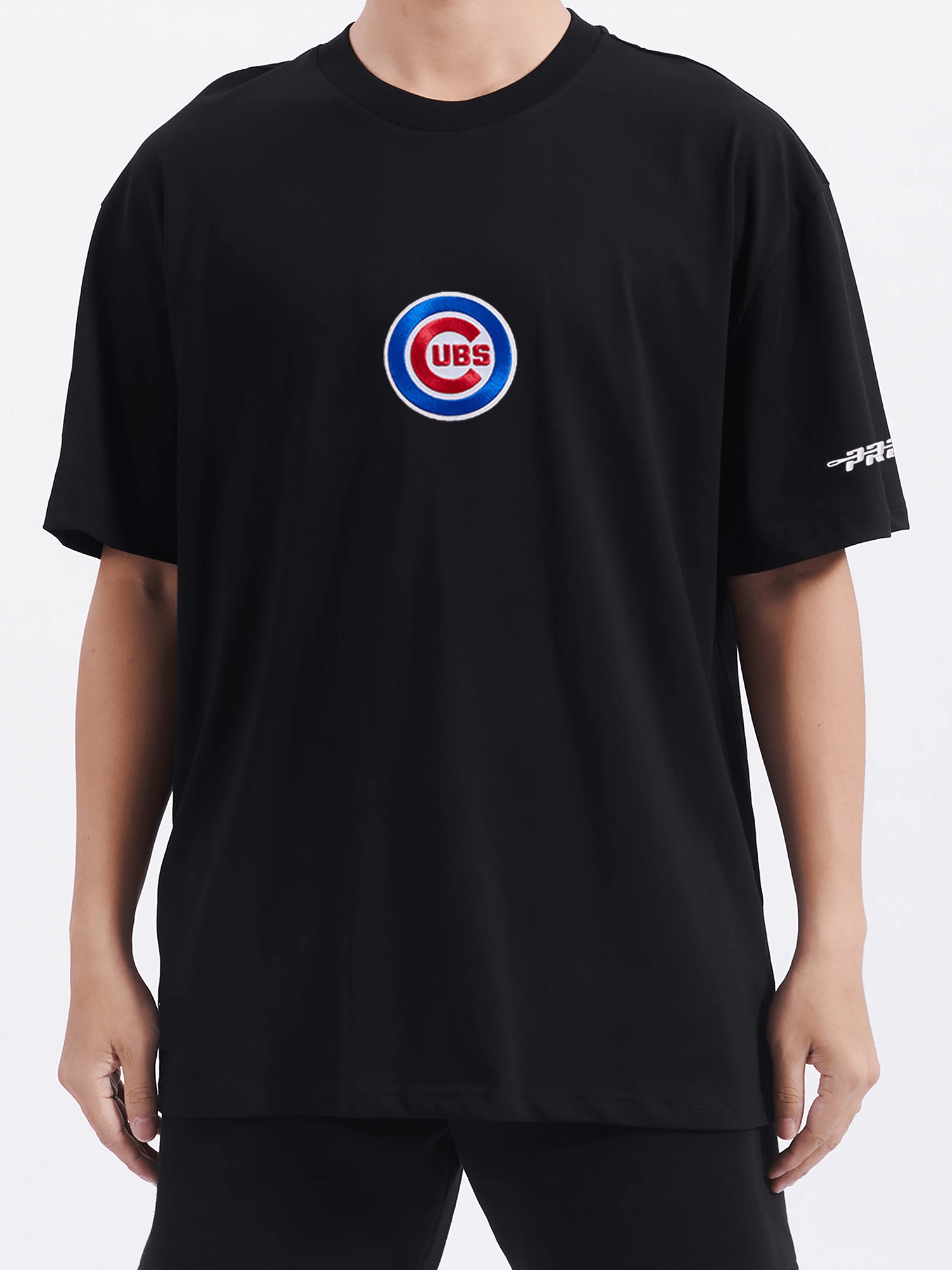 Pro Standard T-Shirts Chicago Cubs Pro Standard MLB Icon Drop Shoulder T-Shirt - Black