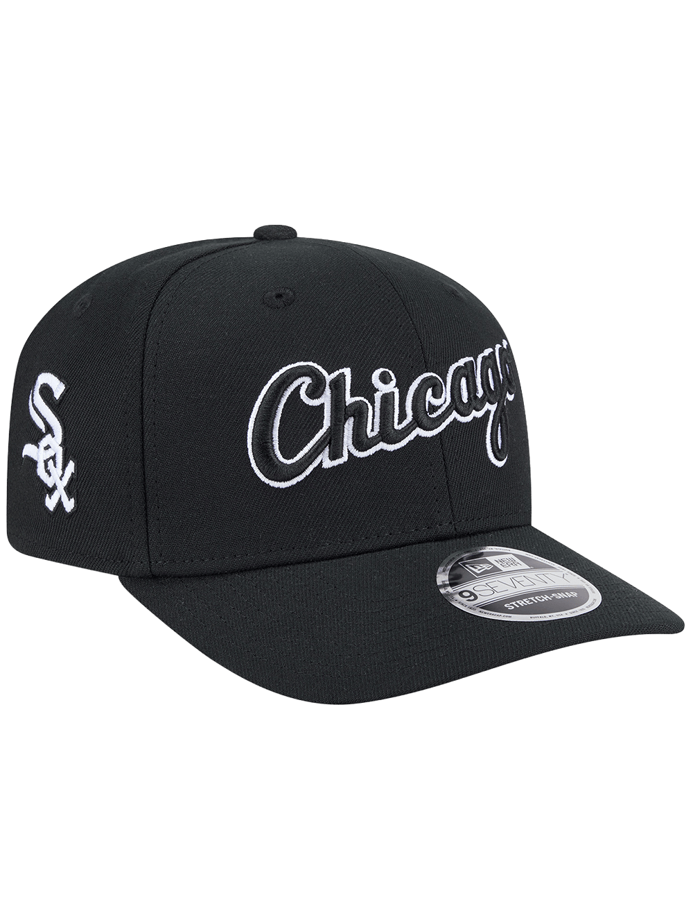 New Era Caps OSFA Chicago White Sox New Era MLB Wordmark 9SEVENTY Stretch-Snapback Hat - Black