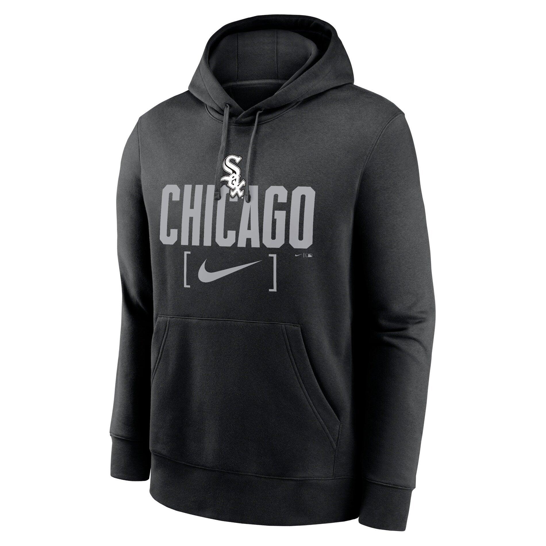 Nike Jumpers Chicago White Sox Nike MLB Club Slack Fleece Hoodie Jumper - Black