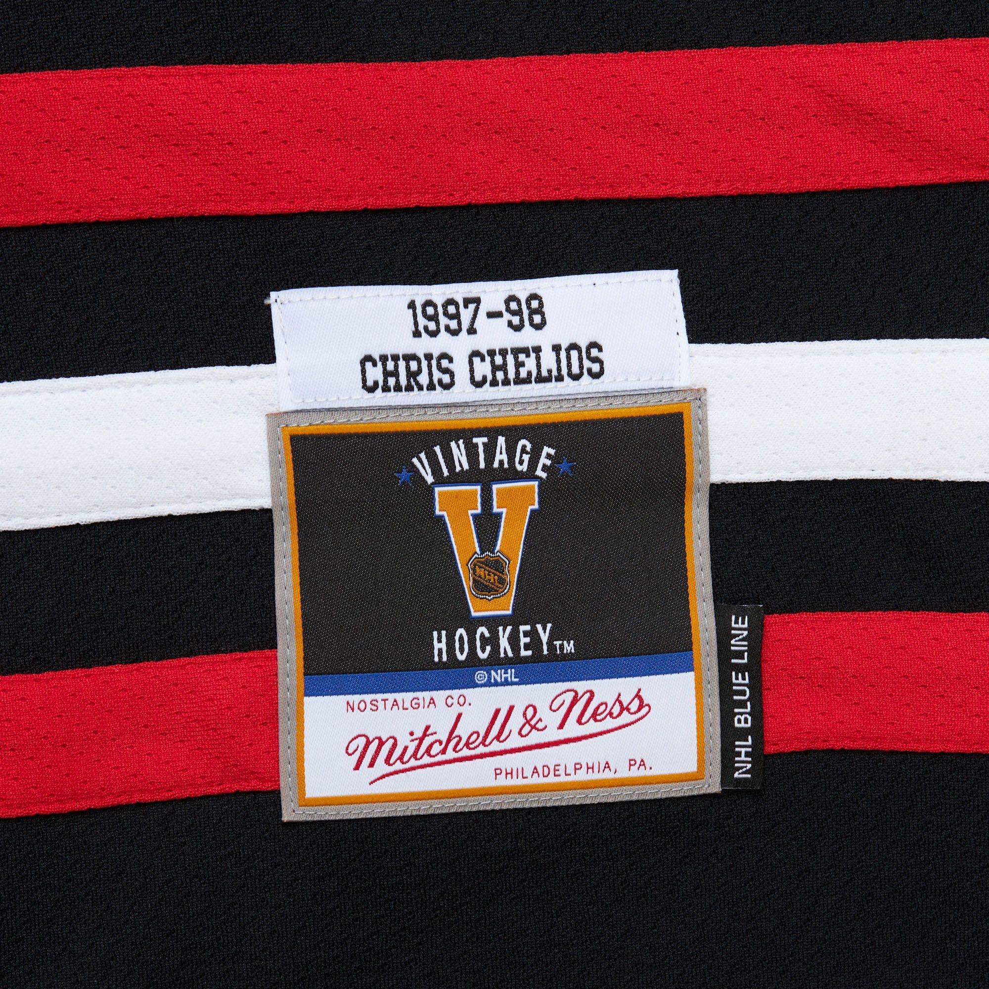 Mitchell And Ness Jerseys Chris Chelios Chicago Blackhawks Mitchell & Ness NHL 97/98 Blue Line Jersey - Black