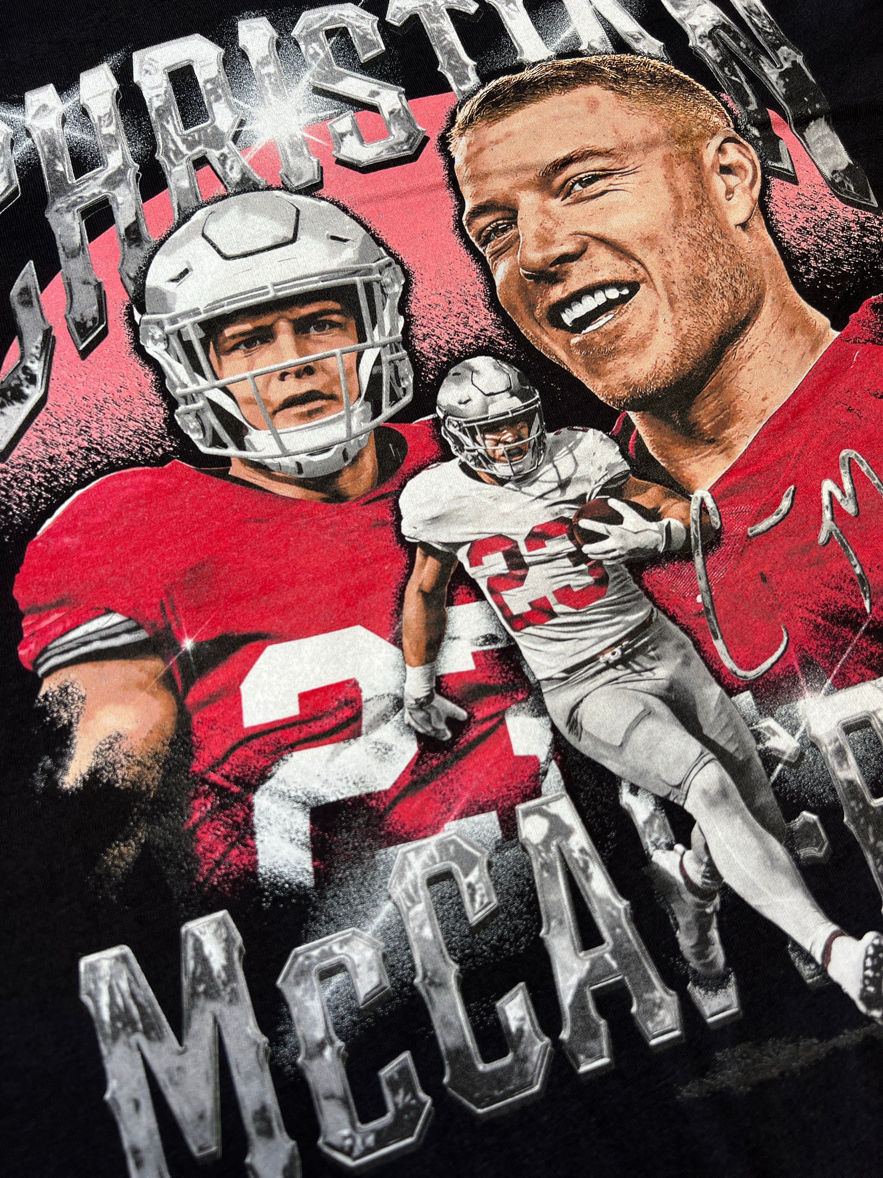500 Level Jumpers Christian McCaffrey San Francisco 49ers 500 Level NFL Homage Hoodie Jumper - Black