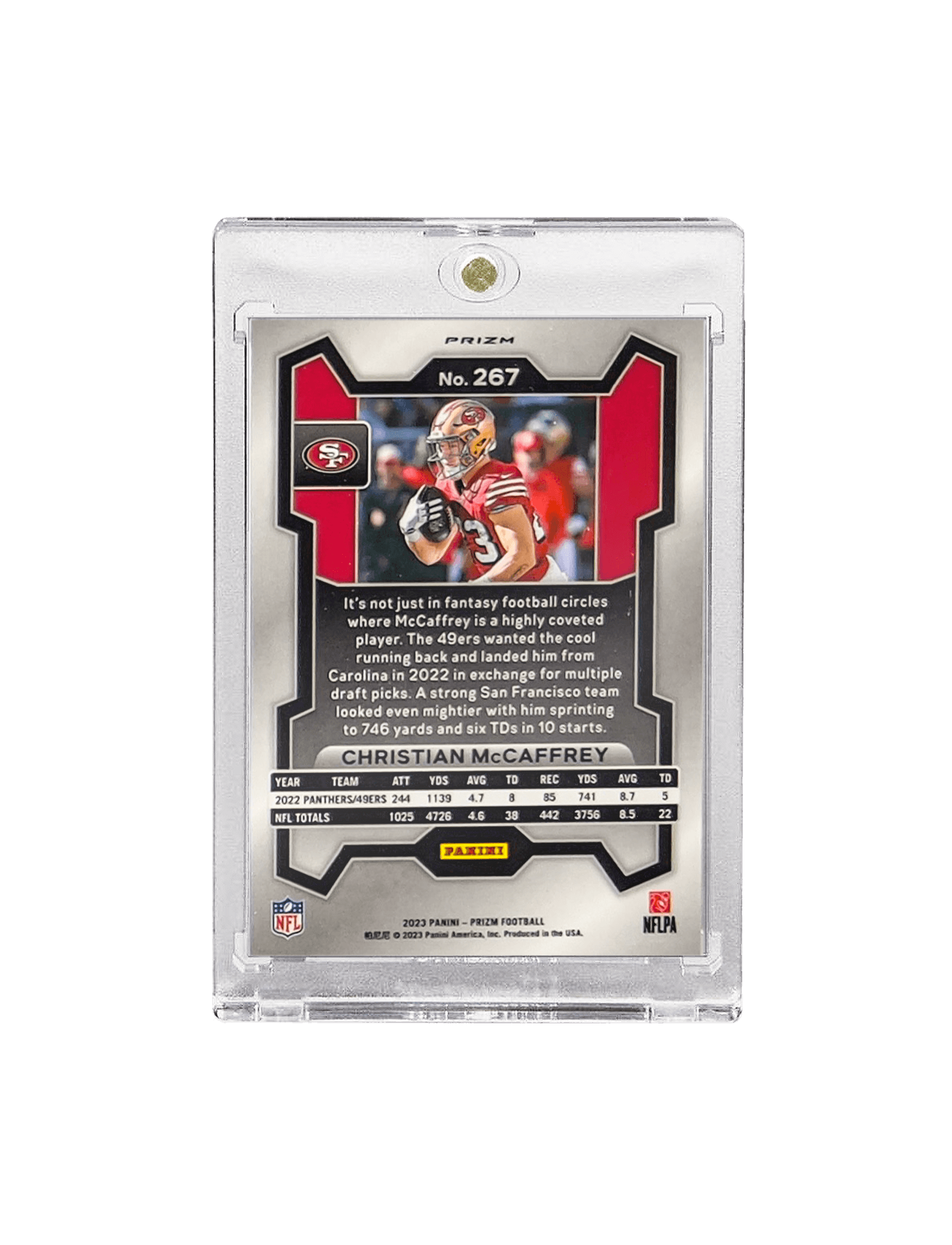 Panini Cards Christian McCaffrey San Francisco 49ers Panini NFL Prizm 23 Silver 267 Card