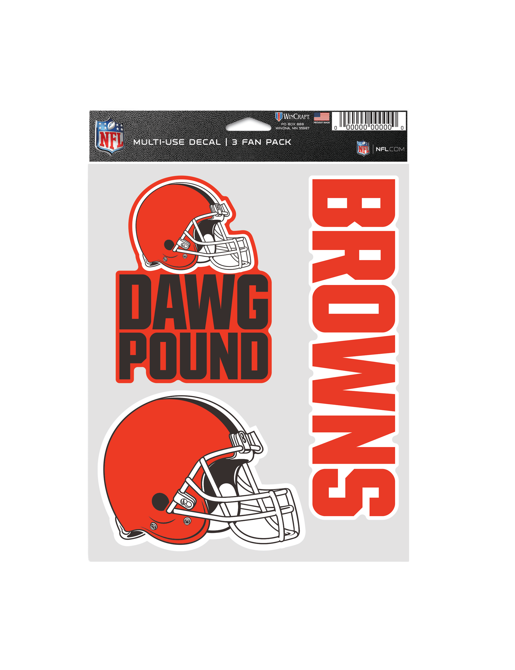 Wincraft Accessories Cleveland Browns Wincraft NFL Team 3 Piece 5” x 7” Decal Set