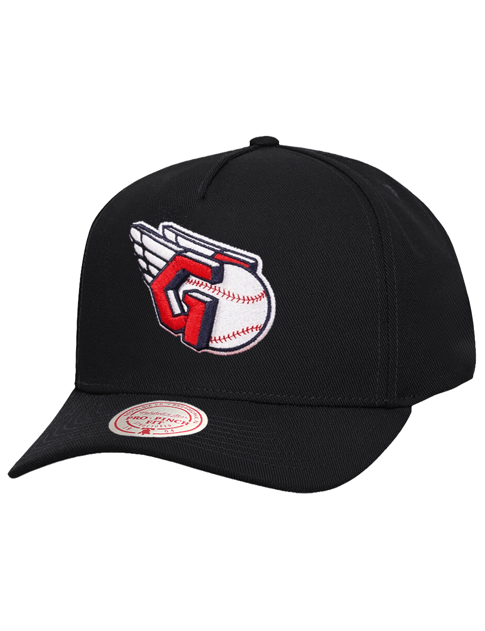 Mitchell And Ness Caps Cleveland Guardians Mitchell & Ness MLB Team Pro Pinch Snapback Hat - Black