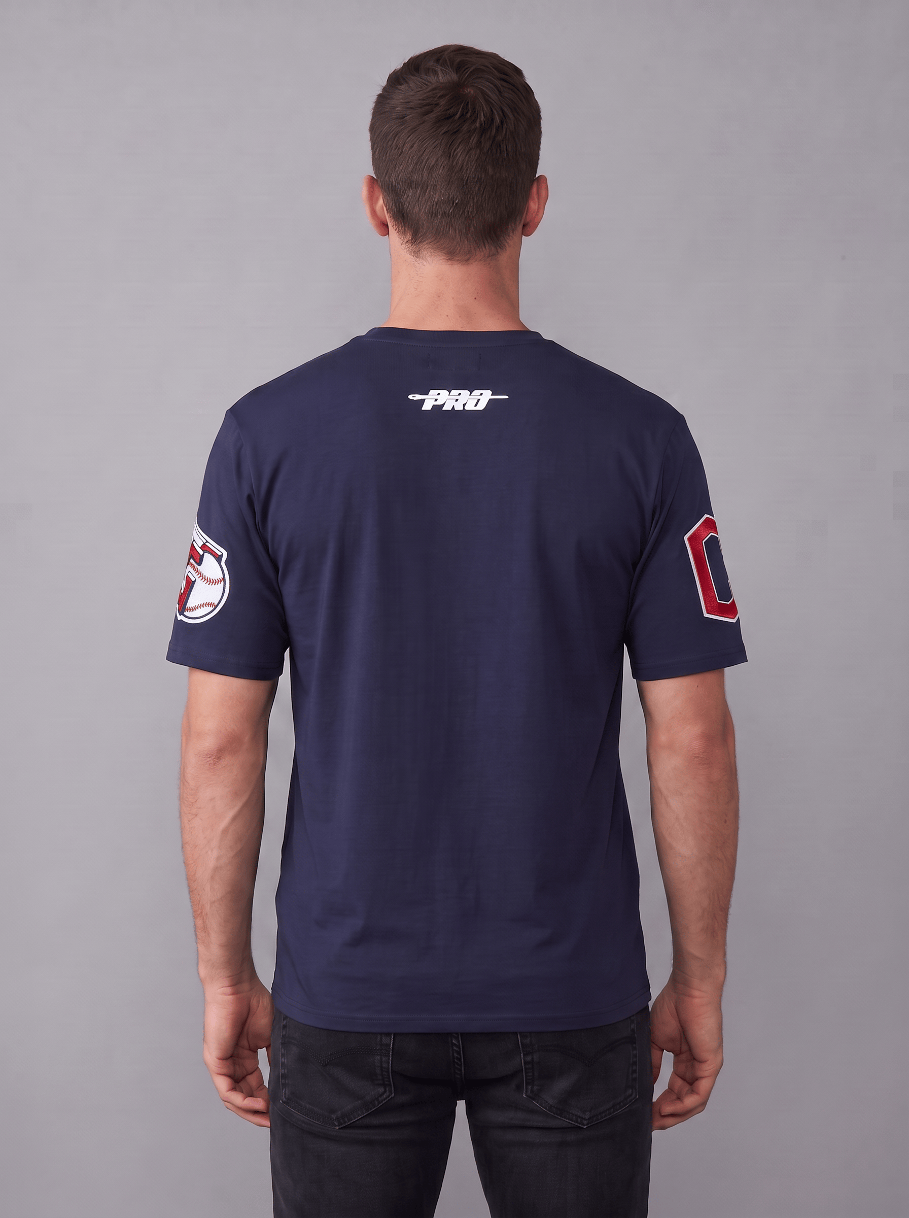 Pro Standard T-Shirts Cleveland Guardians Pro Standard MLB Team Classic Chenille Flex T-Shirt - Navy