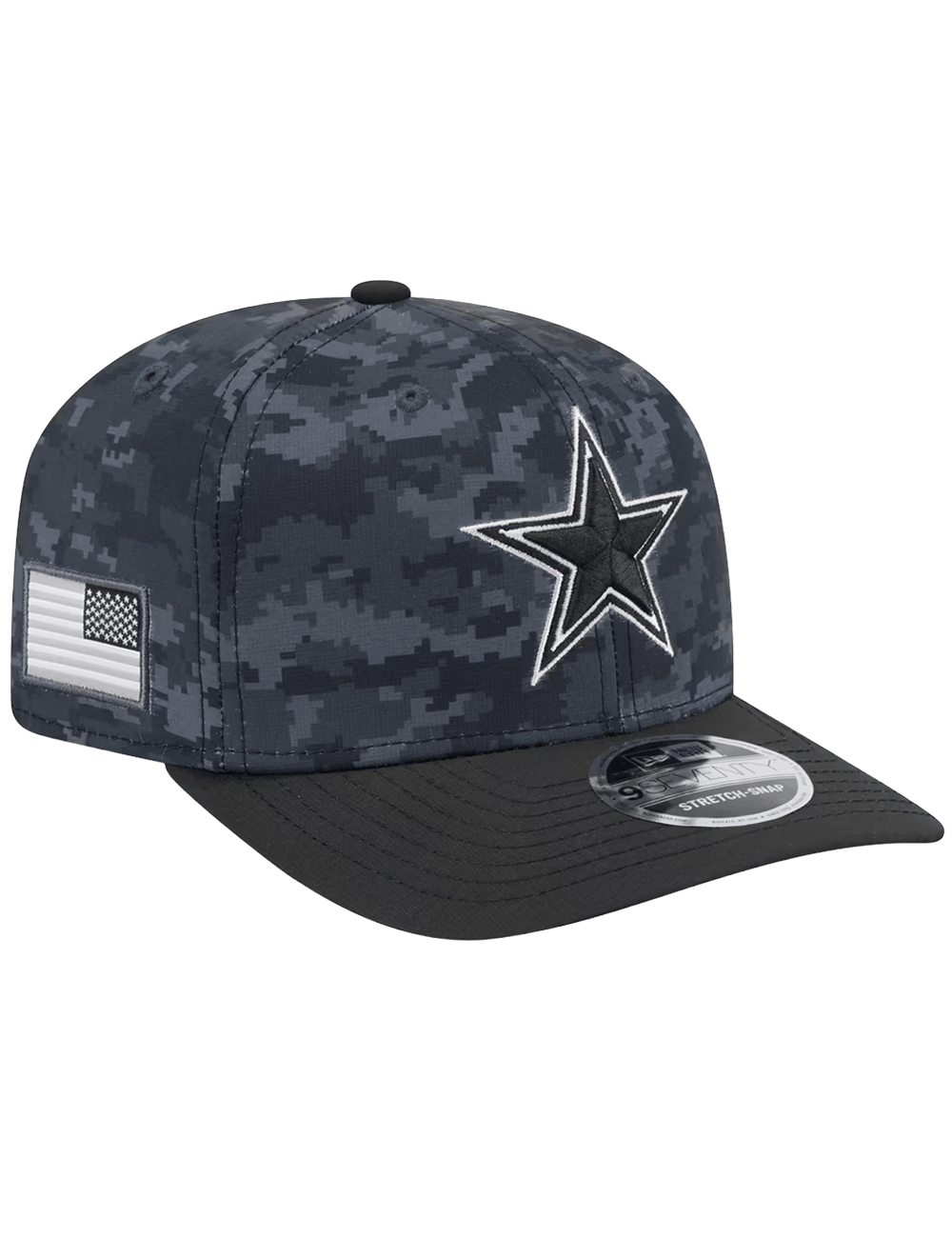 New Era Caps OSFM Dallas Cowboys New Era NFL 26 Salute To Service 9SEVENTY Sideline Stretch Snapback Hat