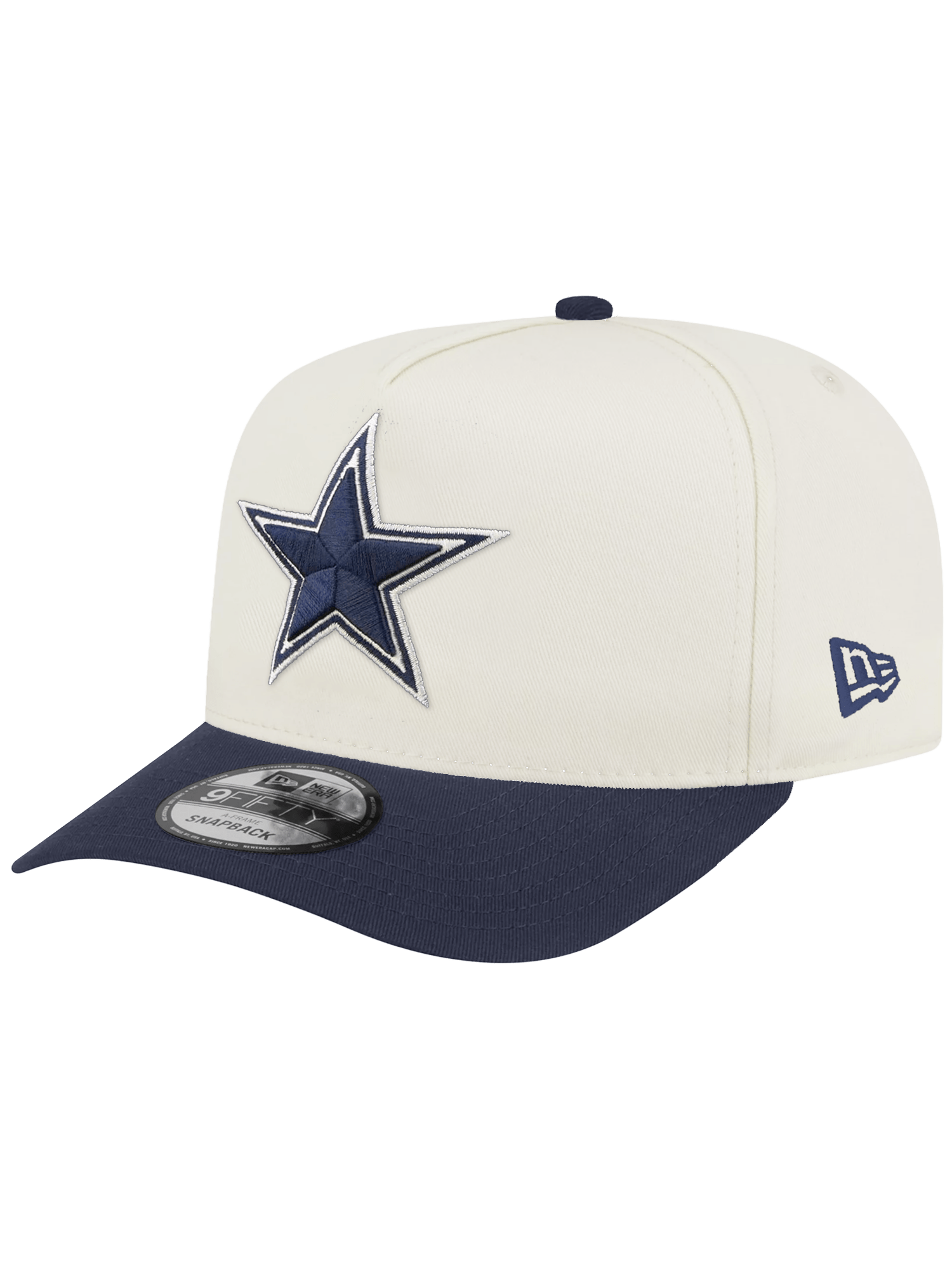 New Era Caps Dallas Cowboys New Era NFL Team 2T 9FIFTY A-Frame Pre-Curved Snapback Hat - Chrome