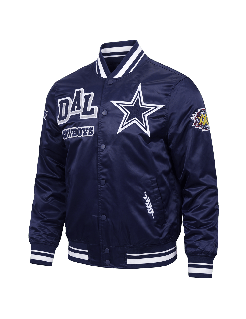 Pro Standard Jackets Dallas Cowboys Pro Standard NFL Mash Up Lightweight Satin Jacket - Navy