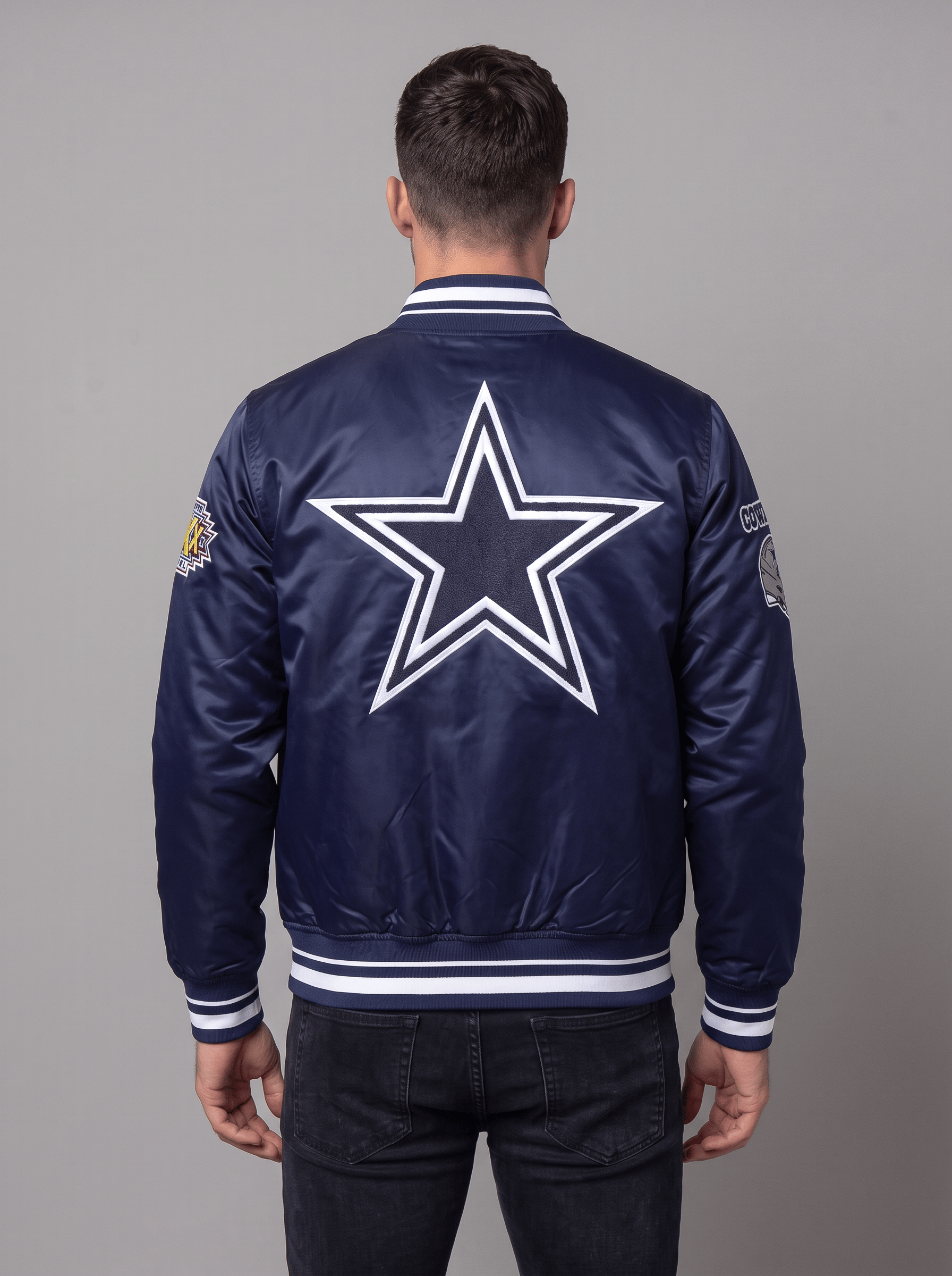 Pro Standard Jackets Dallas Cowboys Pro Standard NFL Mash Up Lightweight Satin Jacket - Navy