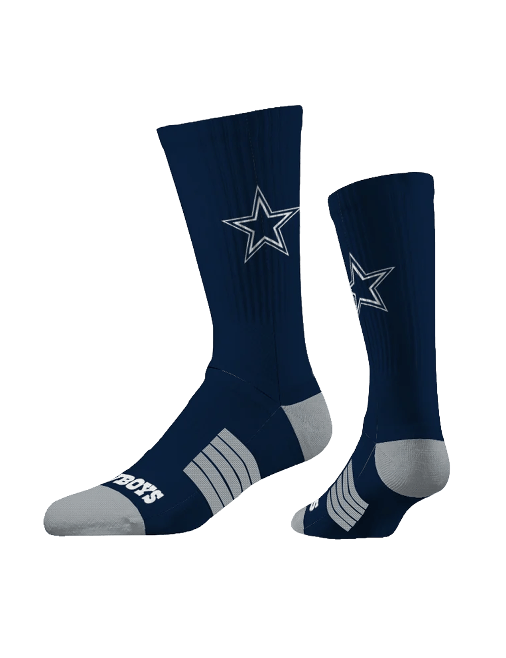 Strideline Socks Large (9-12 US) Dallas Cowboys Strideline NFL Team Premier Flex-Stretch Crew Socks - Navy