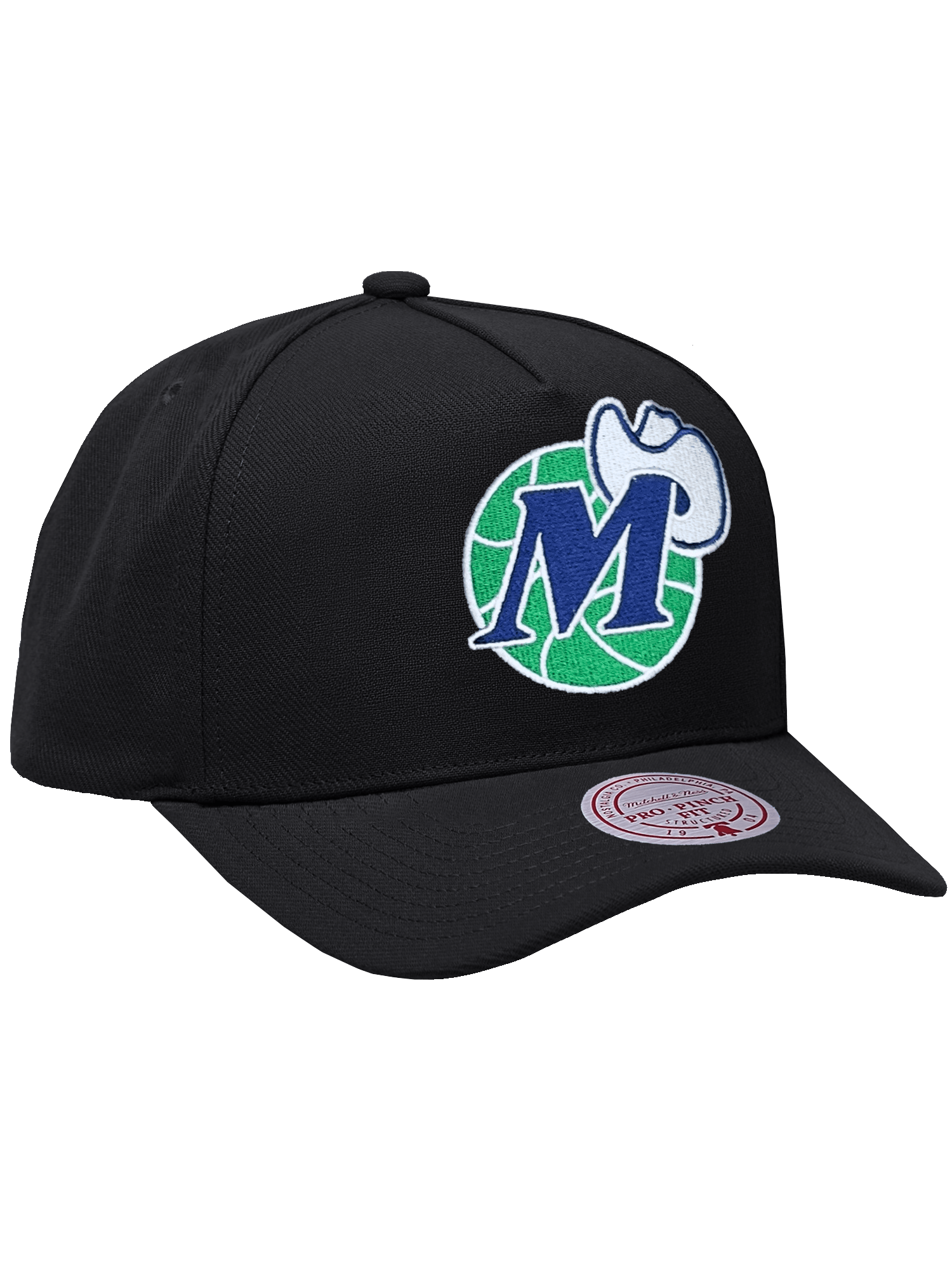 Mitchell And Ness Caps Dallas Mavericks Mitchell & Ness NBA HWC Pro Pinch Snapback Hat - Black