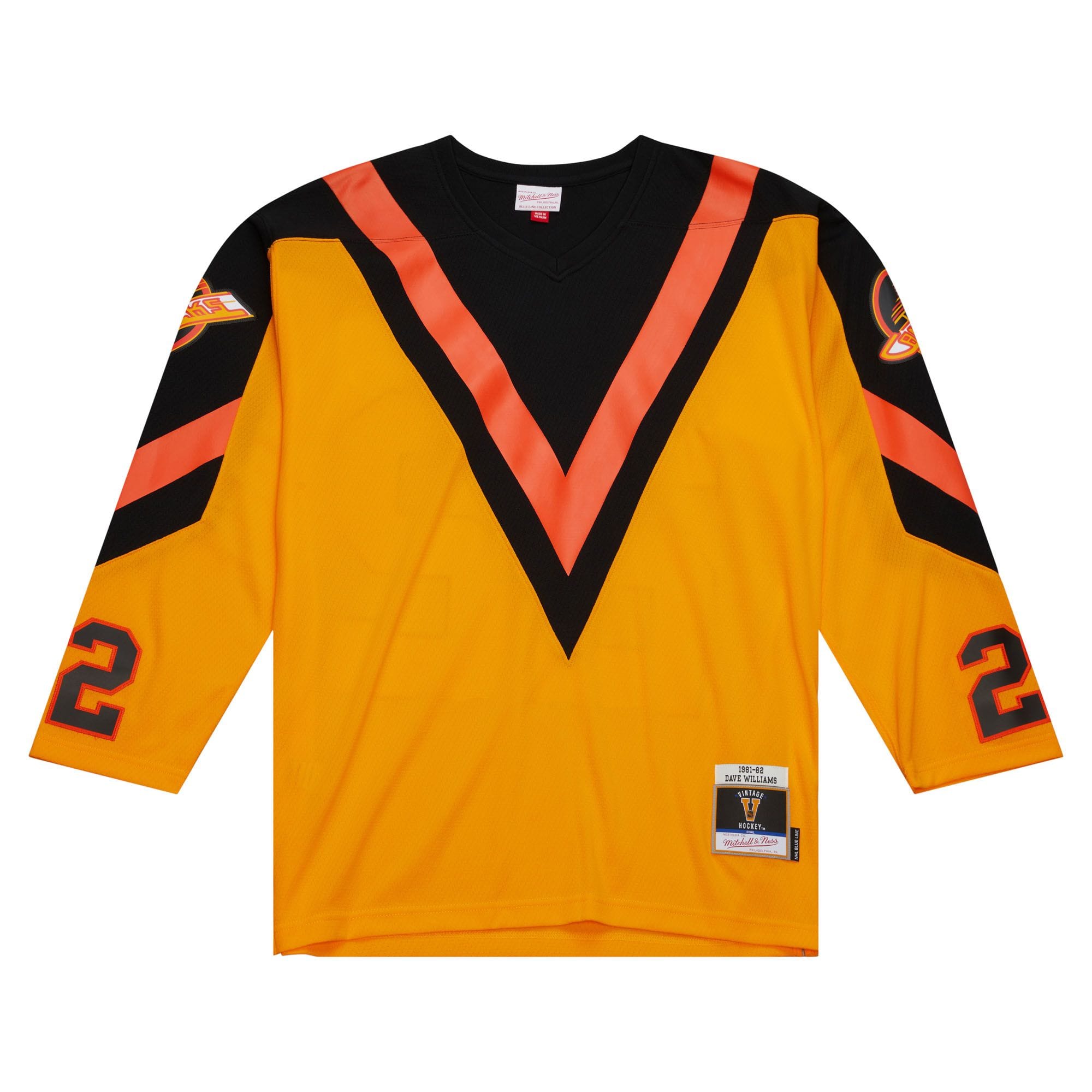 Mitchell And Ness Jerseys Dave Williams Vancouver Canucks Mitchell & Ness NHL Blue Line Jersey - Yellow