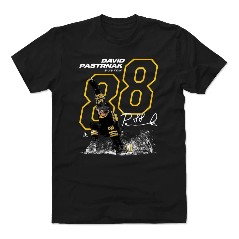 500 Level T-Shirts David Pastrnak Boston Bruins 500 Level NHL Outline T-Shirt - Black