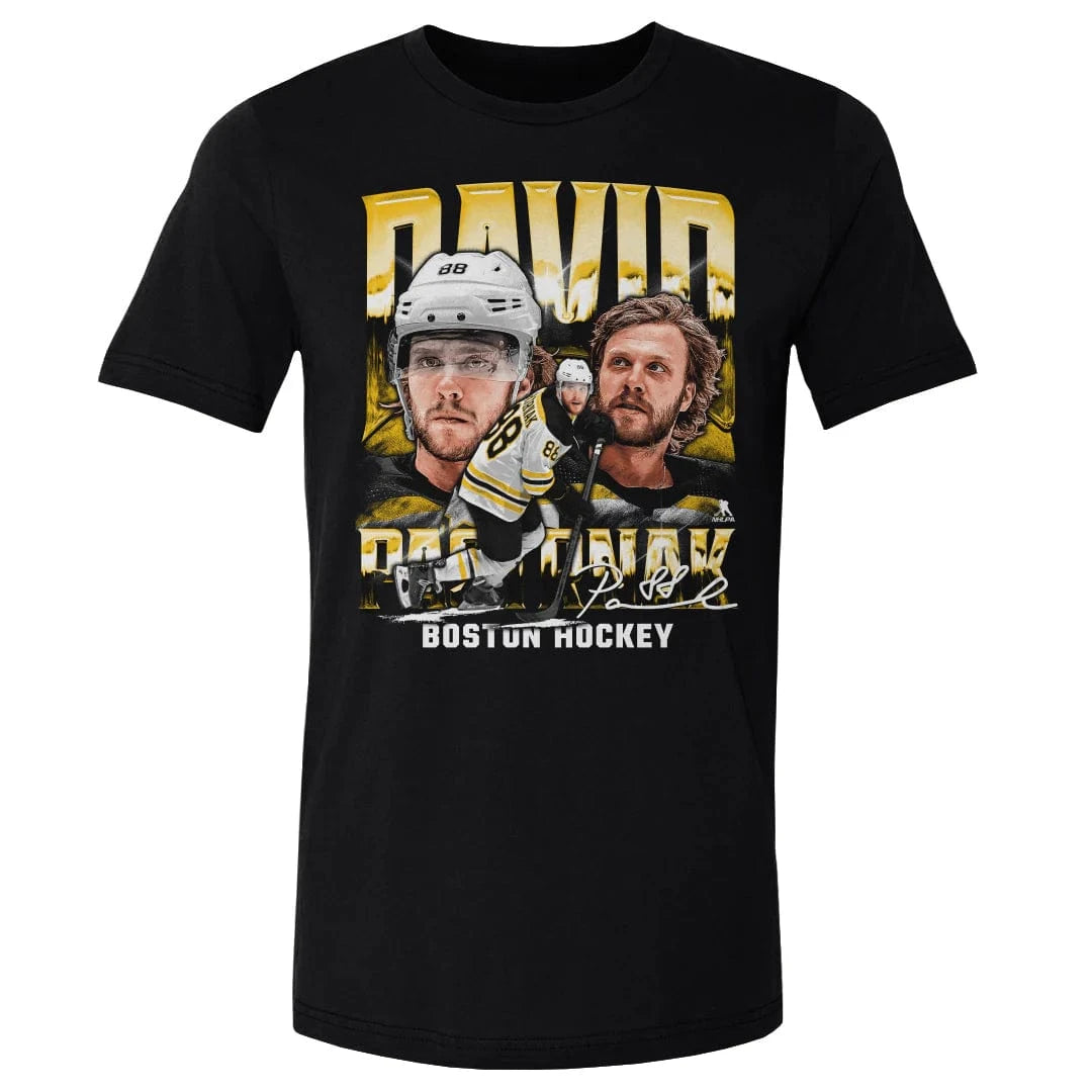 500 Level T-Shirts David Pastrnak Boston Bruins 500 Level NHL Vintage Player T-Shirt - Black