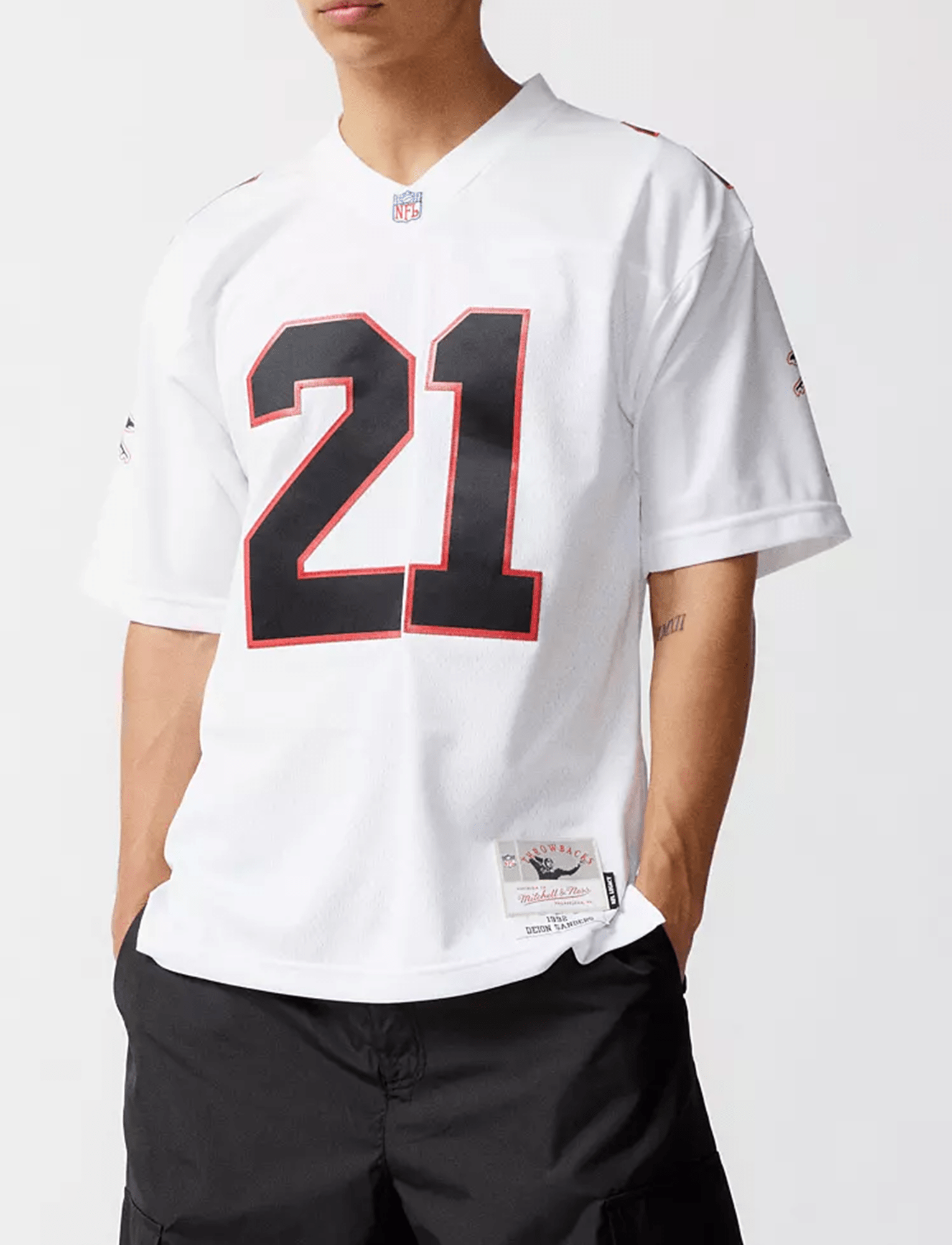 Mitchell And Ness Jerseys Deion Sanders Atlanta Falcons Mitchell & Ness NFL 92 Legacy Jersey - White