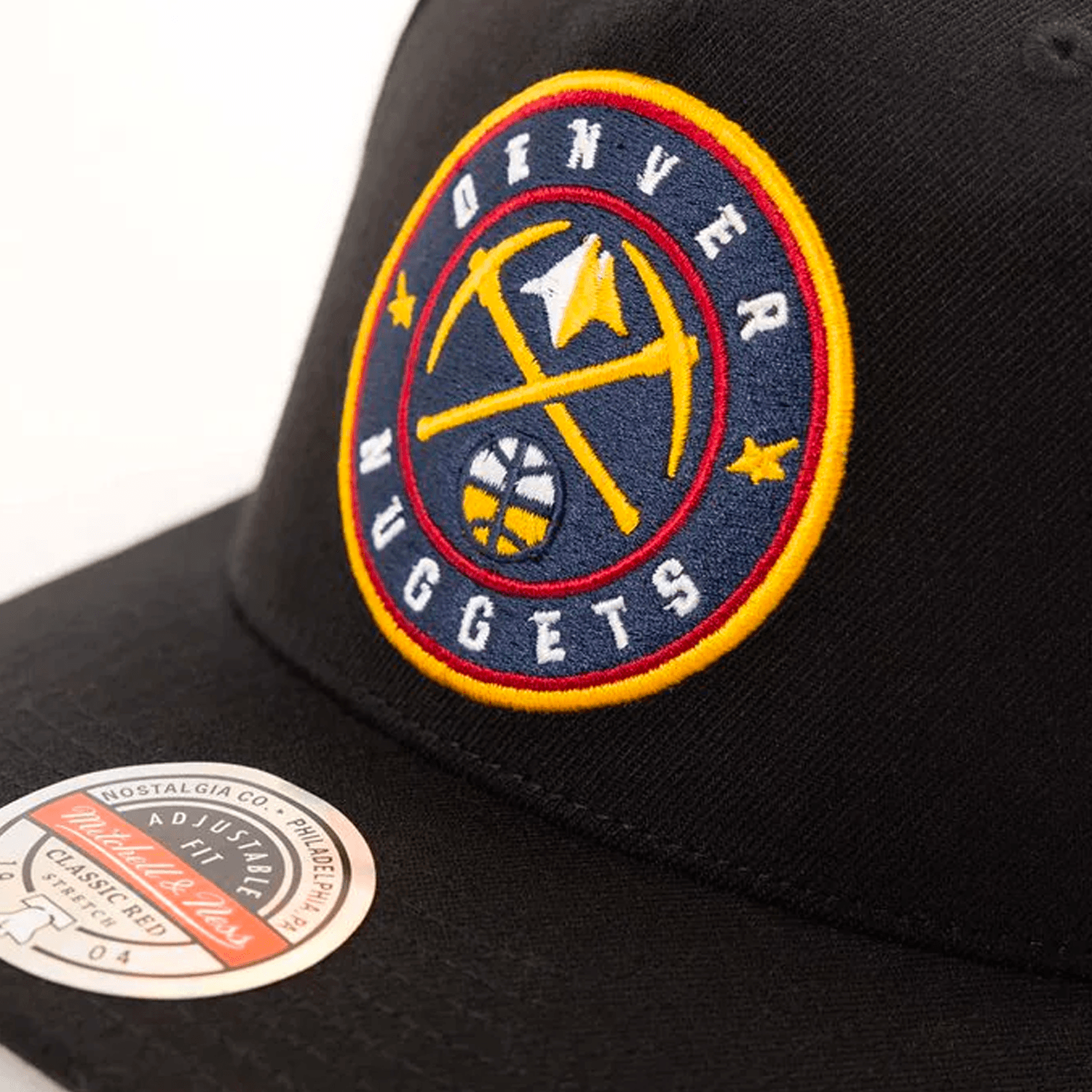 Mitchell And Ness Caps Denver Nuggets Mitchell & Ness NBA Team Classic Red Snapback Hat - Black