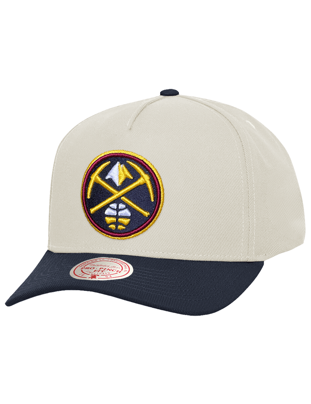Mitchell And Ness Caps OSFM Denver Nuggets Mitchell & Ness NBA Team Pro Pinch Snapback Hat - Chrome