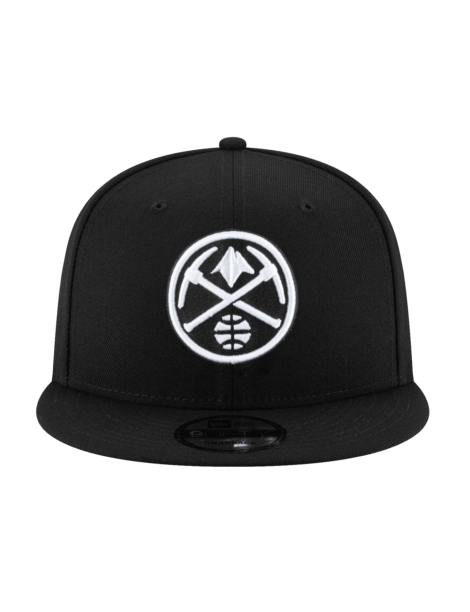 New Era Caps Denver Nuggets New Era NBA Black White 9FIFTY Snapback Hat - Black