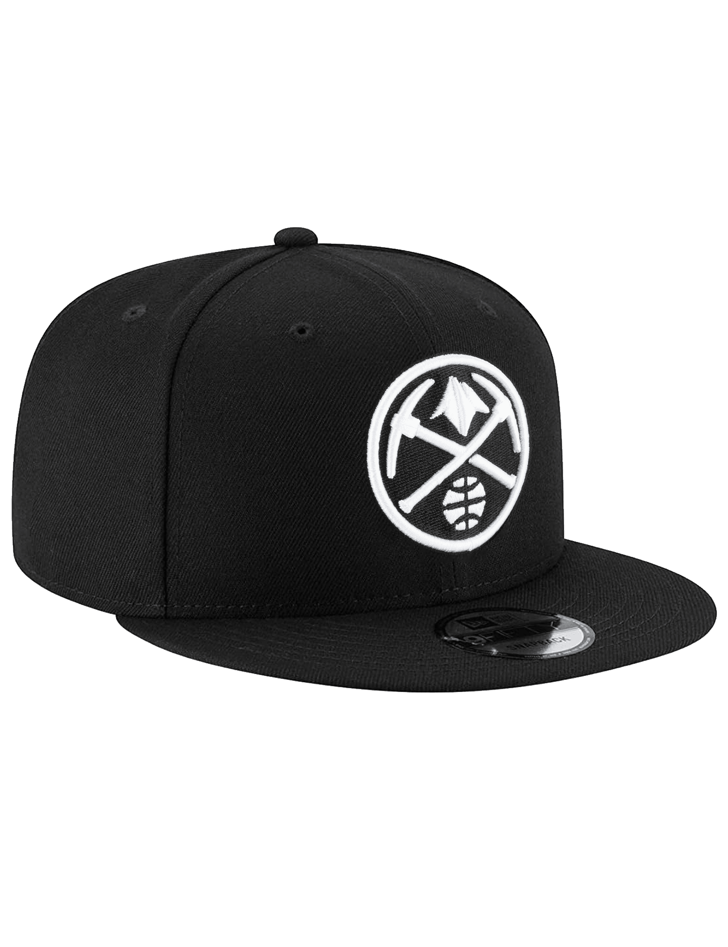 New Era Caps Denver Nuggets New Era NBA Black White 9FIFTY Snapback Hat - Black