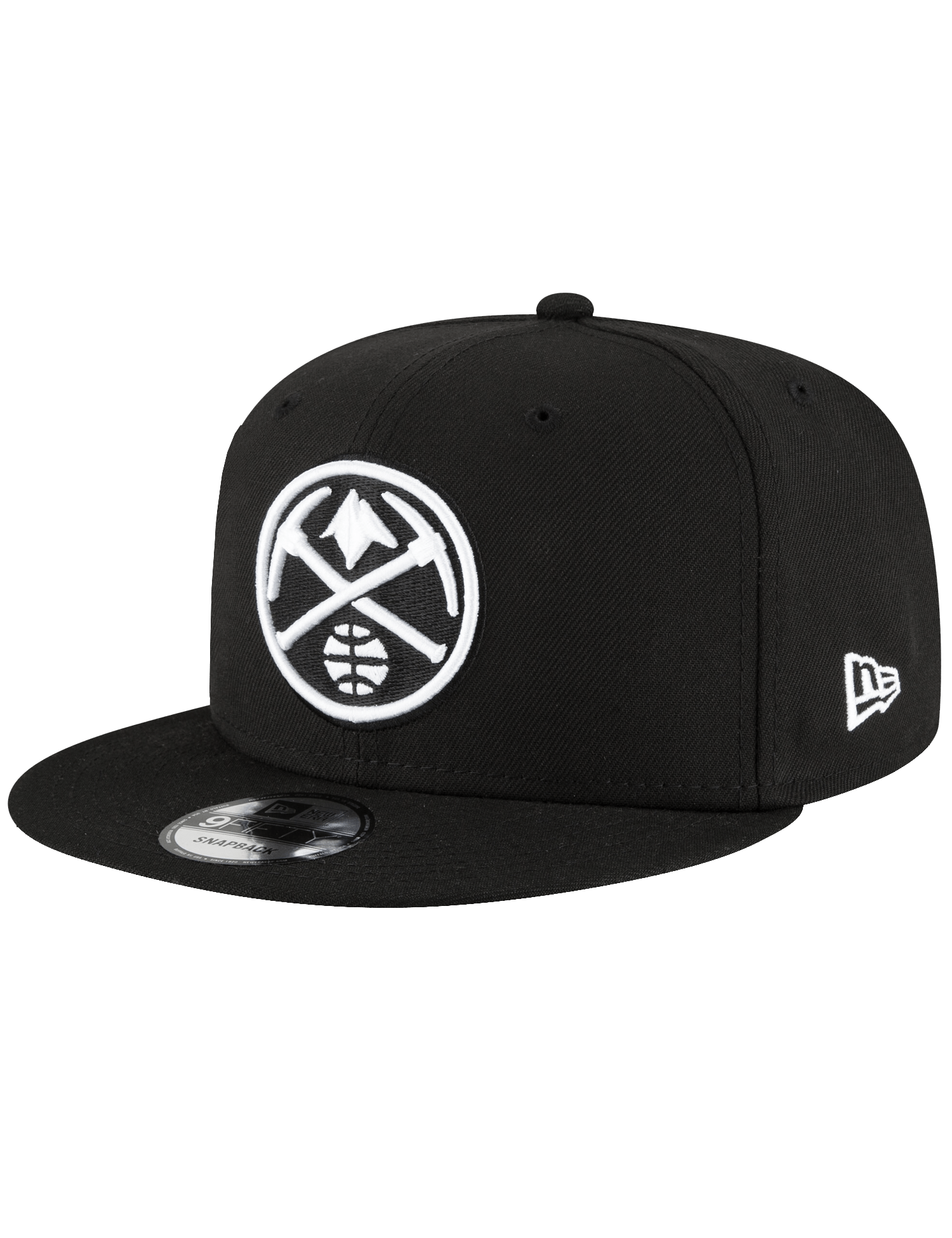 New Era Caps Denver Nuggets New Era NBA Black White 9FIFTY Snapback Hat - Black