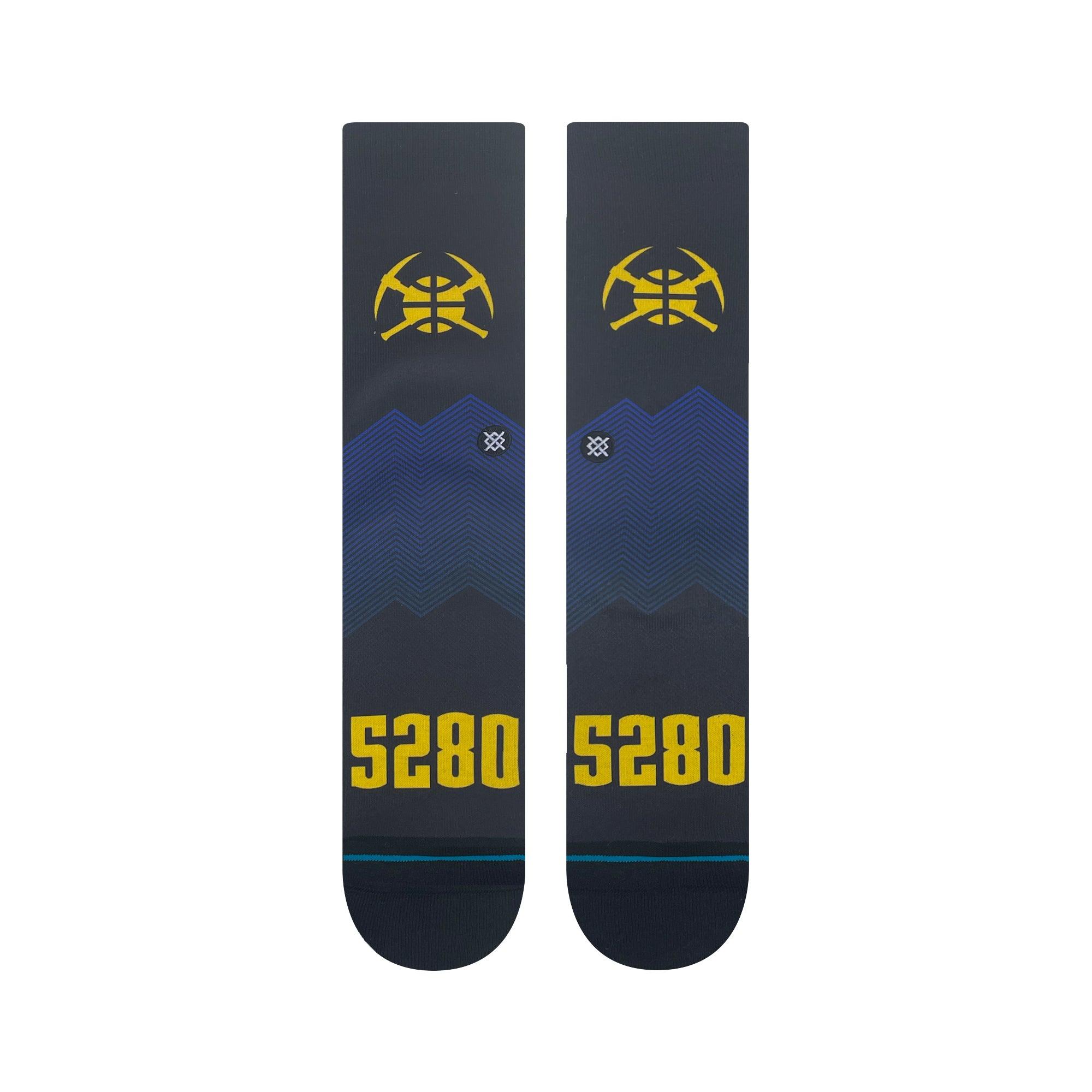Stance Socks Large (9-12 US) Denver Nuggets Stance NBA 24 City Edition Crew Socks